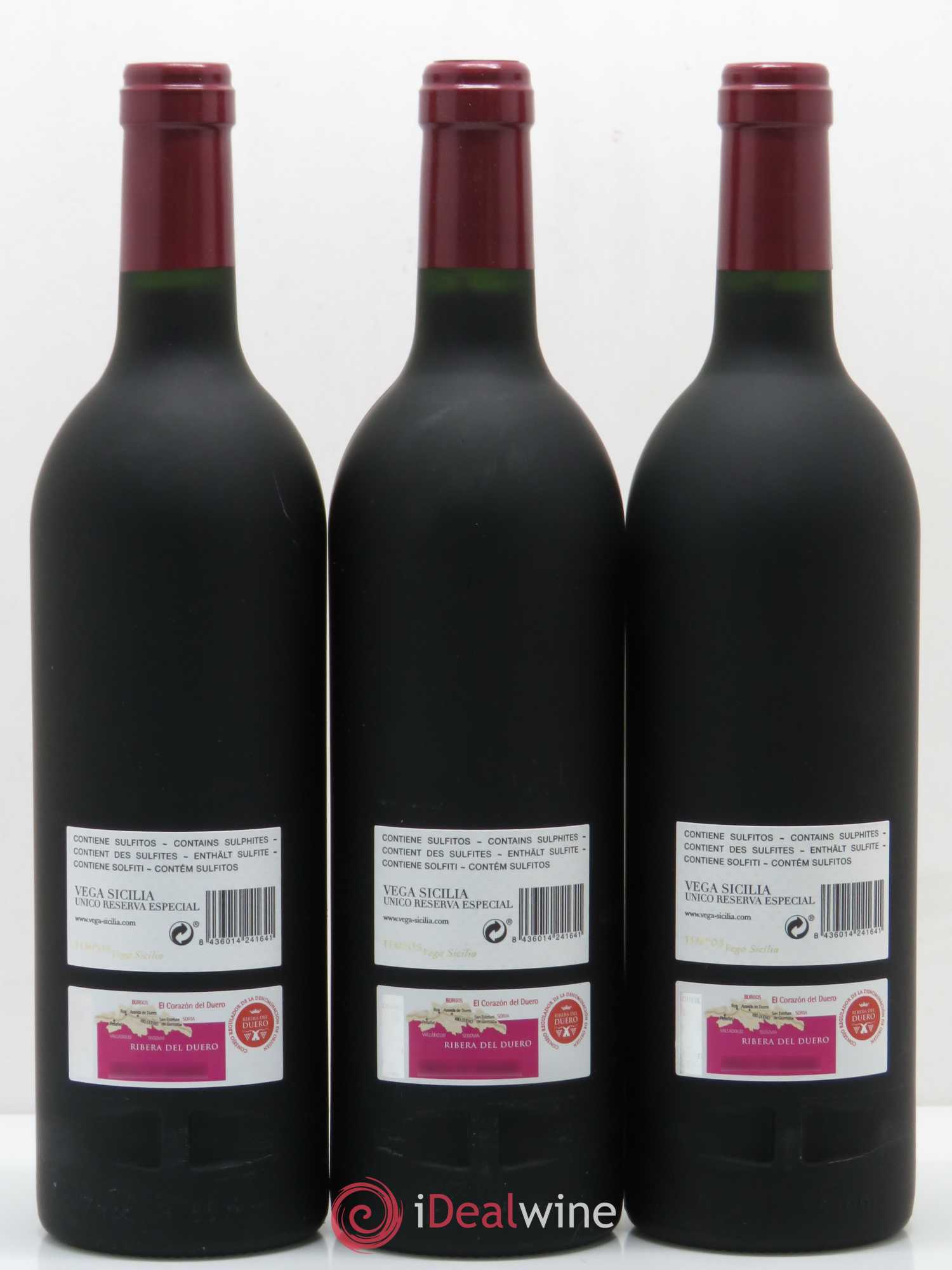 Ribera Del Duero Vega Sicilia Unico Reserva Especial Famille Alvarez Unico 1996/1998/2002 - Lot de 3 bouteilles - 1