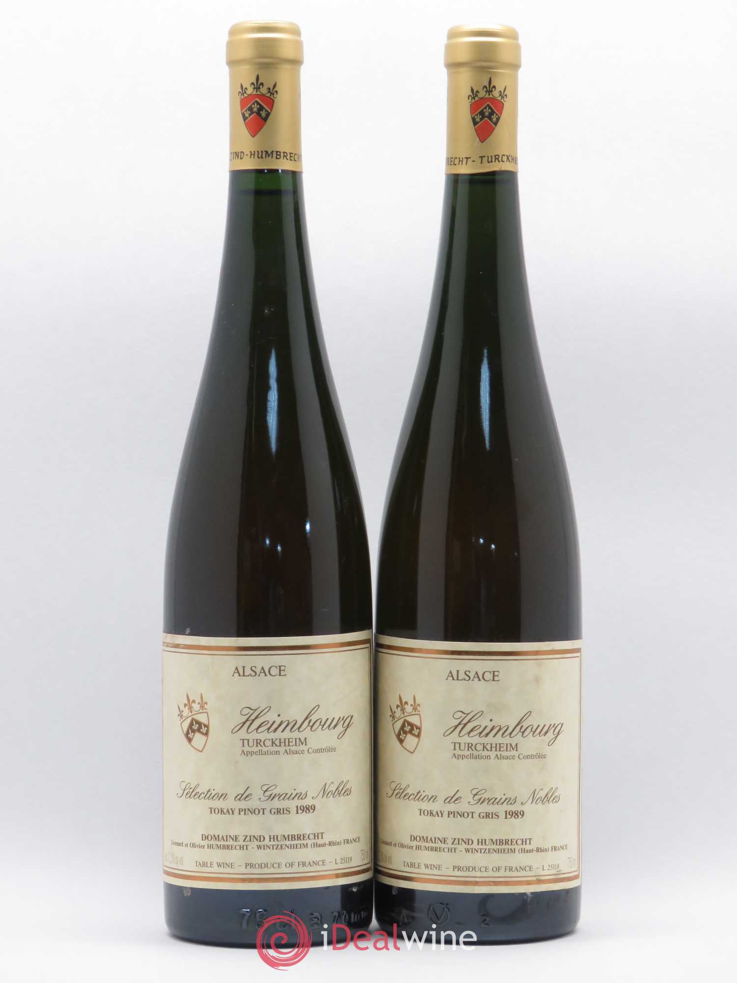 Pinot Gris (Tokay) Sélection de Grains Nobles Heimbourg Domaine Zind Humbrecht 1989 - Lotto di 2 bottiglie - 0