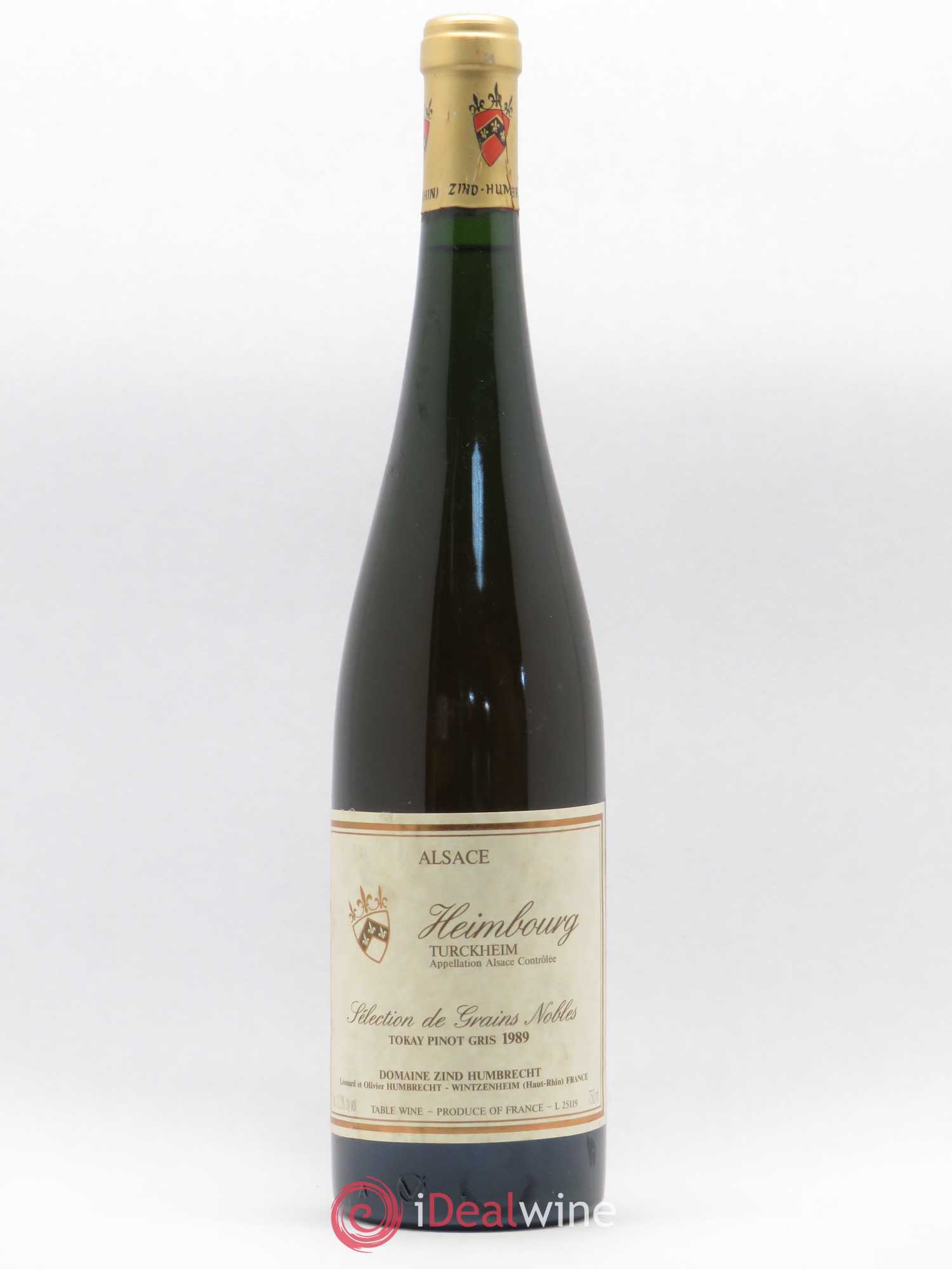 Pinot Gris (Tokay) Sélection de Grains Nobles Heimbourg Domaine Zind Humbrecht 1989 - Lotto di 1 bottiglia - 0