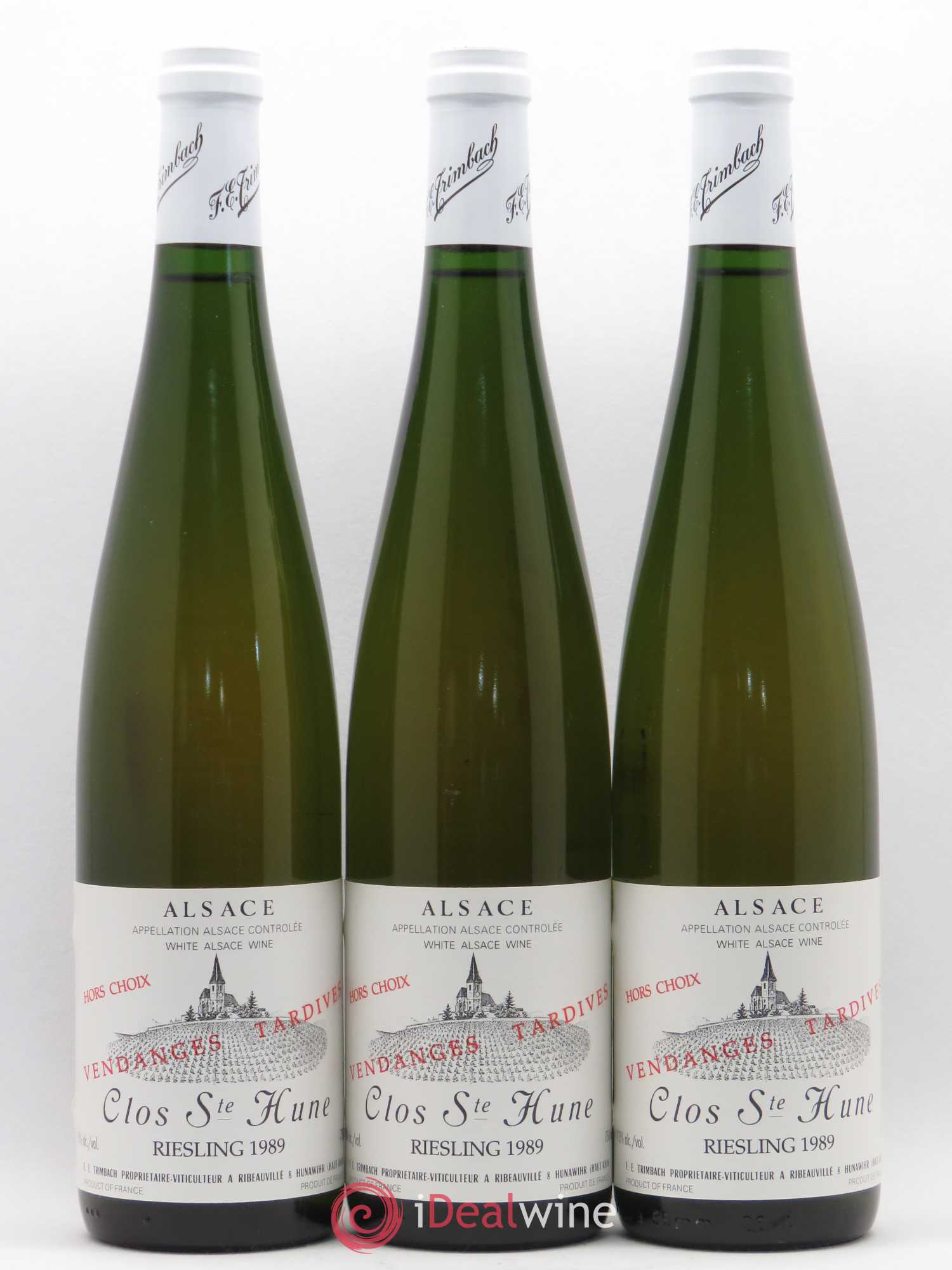 Alsace Riesling Clos Sainte-Hune Vendanges Tardives Trimbach (Domaine) Hors Choix 1989 - Lotto di 3 bottiglie - 0