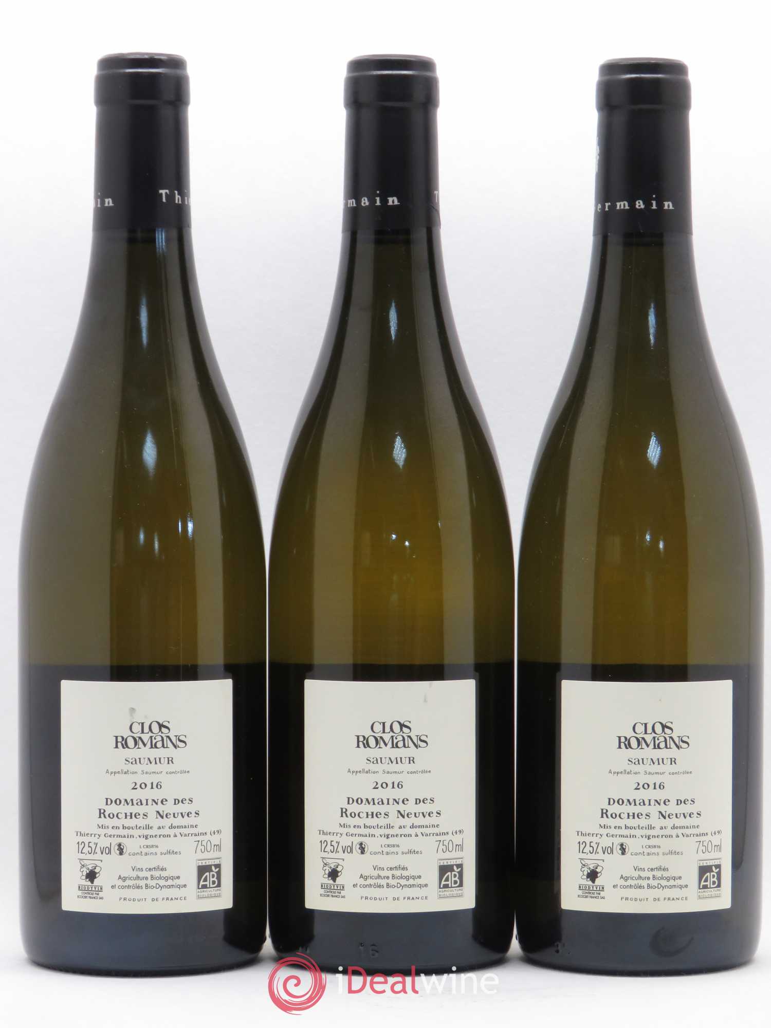 Saumur Clos Romans Domaine des Roches Neuves - Thierry Germain 2016 - Lot de 3 bouteilles - 1