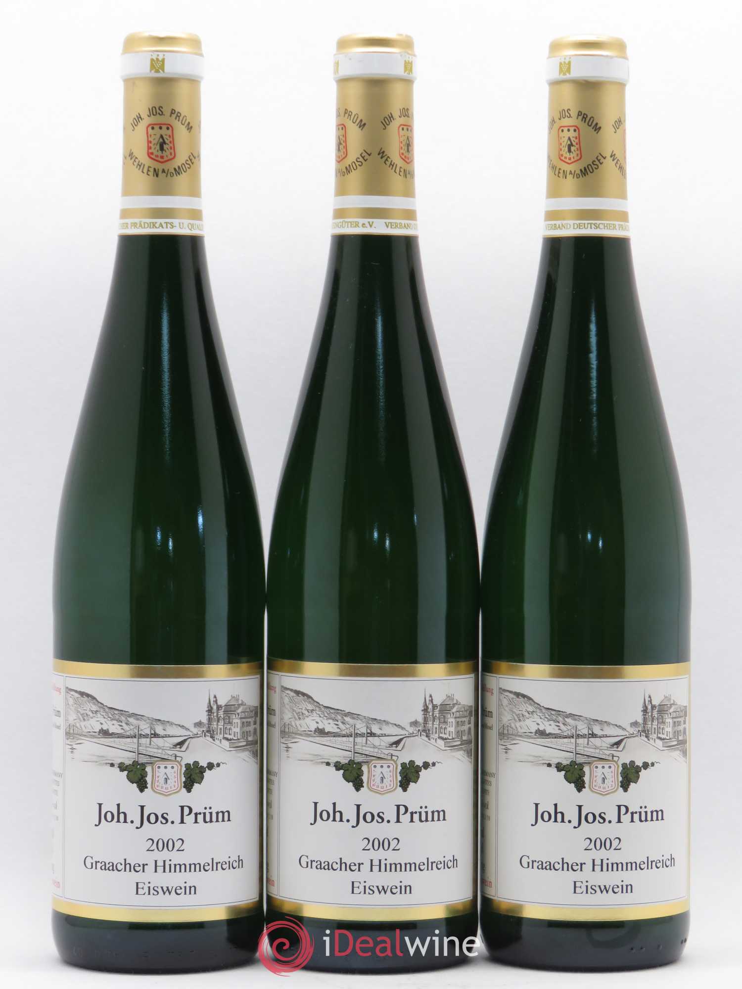 Allemagne Rheingau Eiswein Graacher Himmelreich Lange Goldkapsel AP0210 Joh.Jos.Prum 2002 - Posten von 3 Flaschen - 0