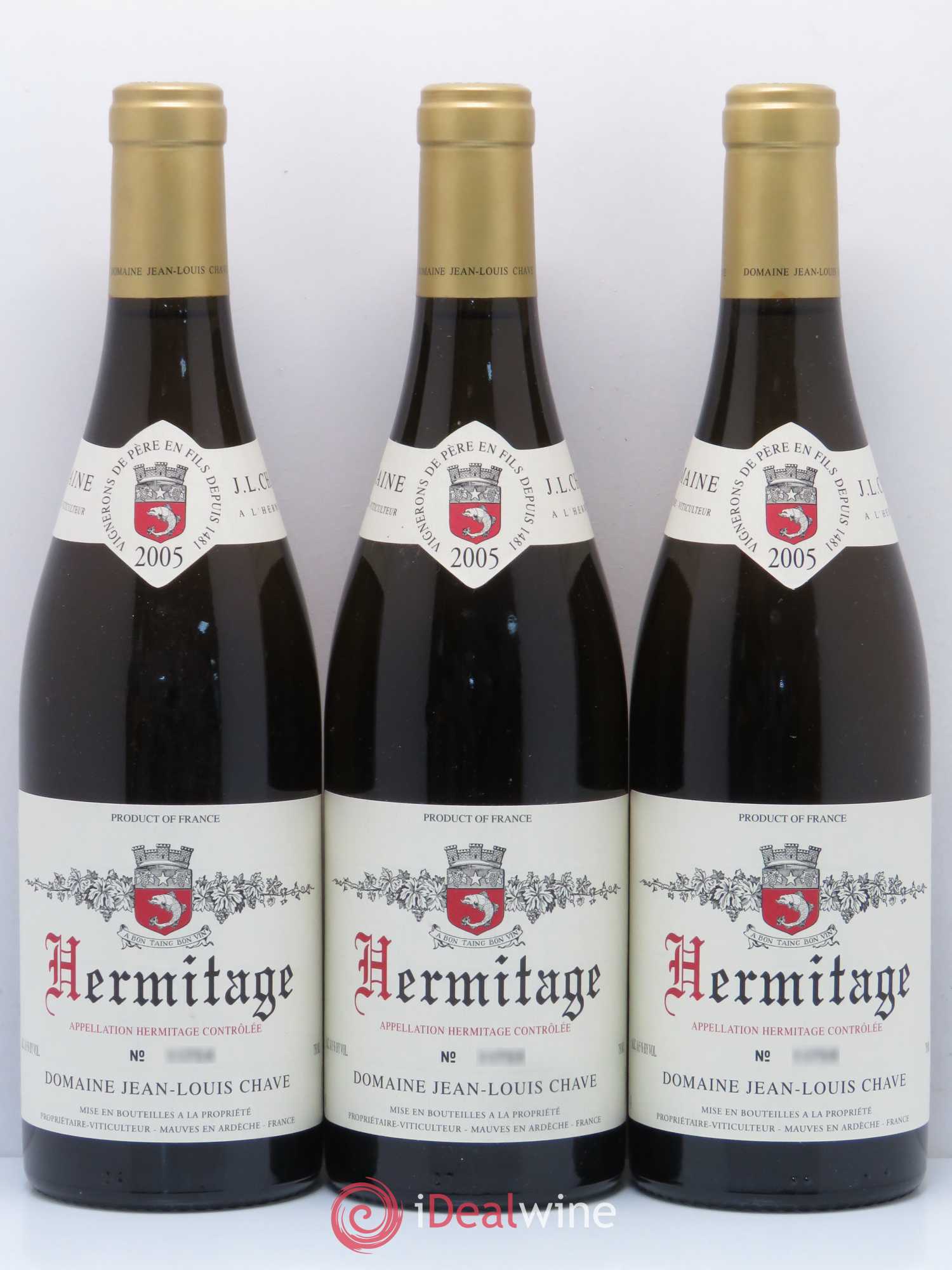 Hermitage Jean-Louis Chave 2005 - Lot de 3 bouteilles - 0