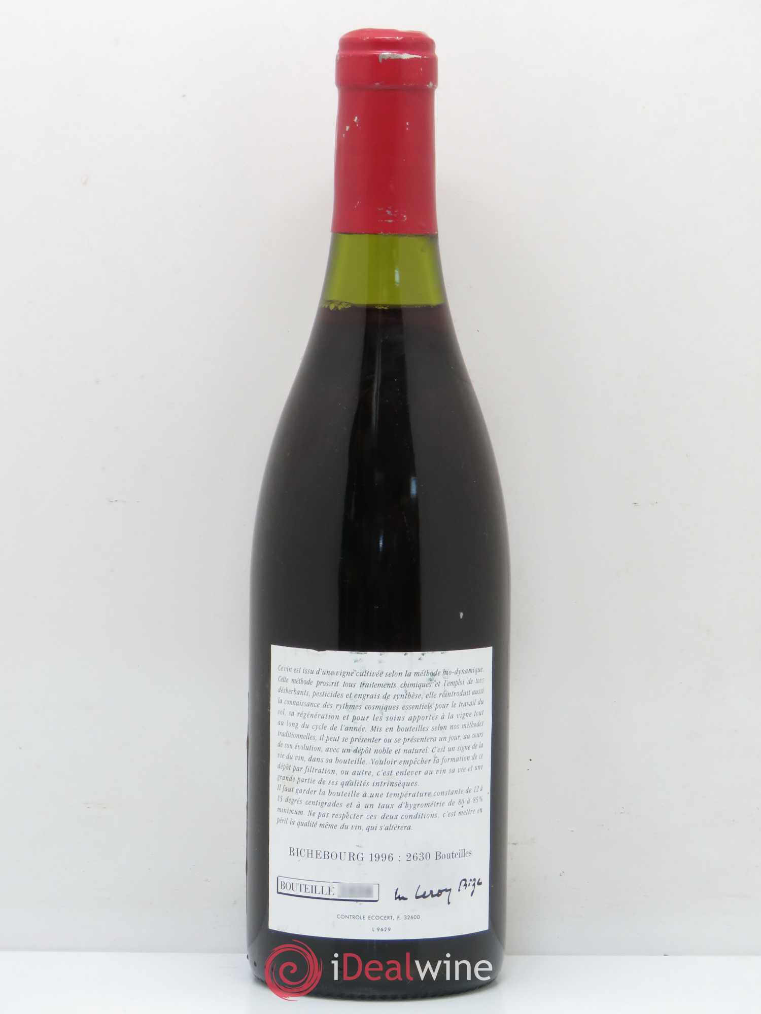 Richebourg Grand Cru Leroy (Domaine) 1996 - Lot de 1 bouteille - 1