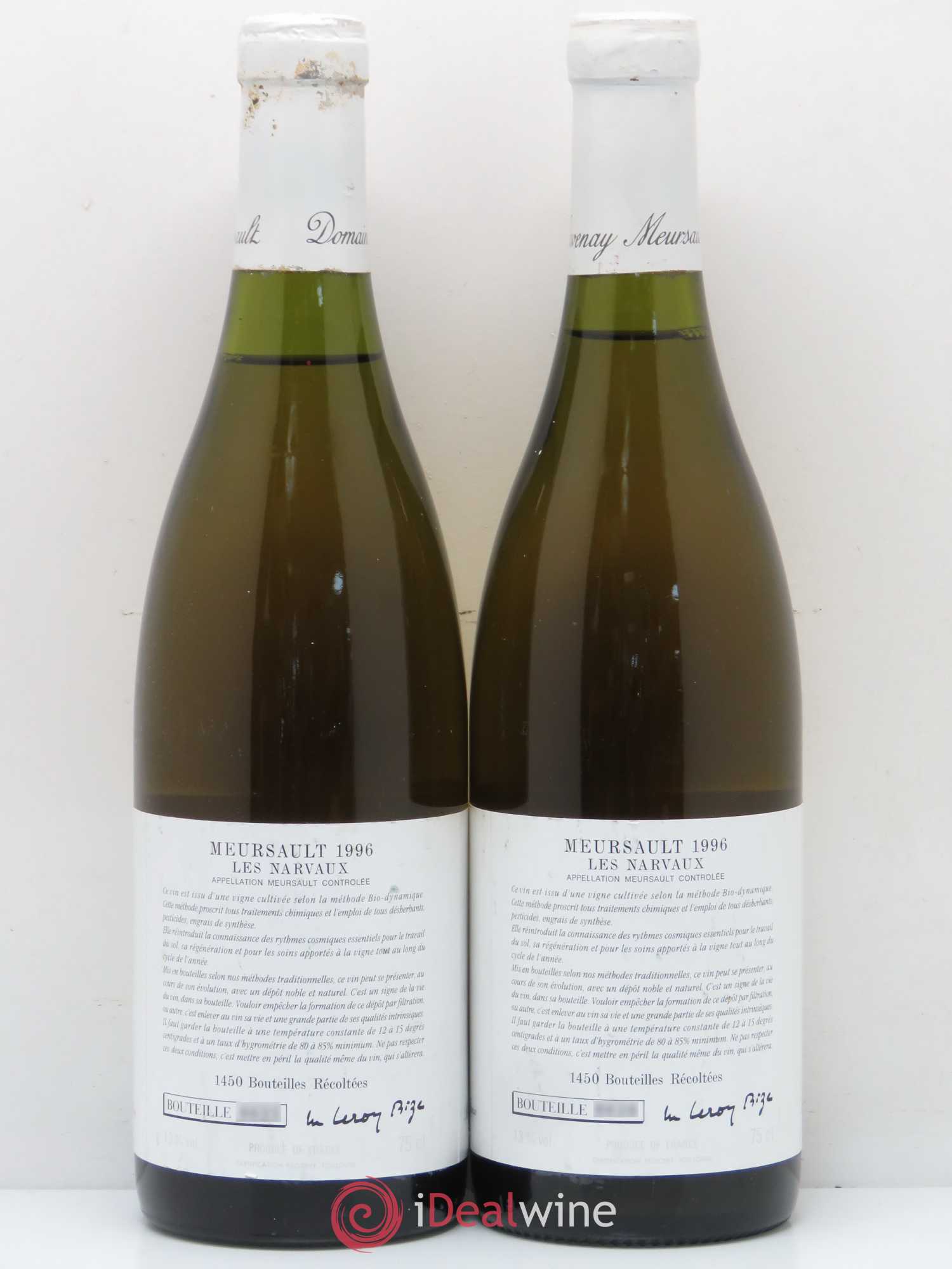 Meursault Les Narvaux d'Auvenay (Domaine) 1996 - Lot de 2 bouteilles - 1