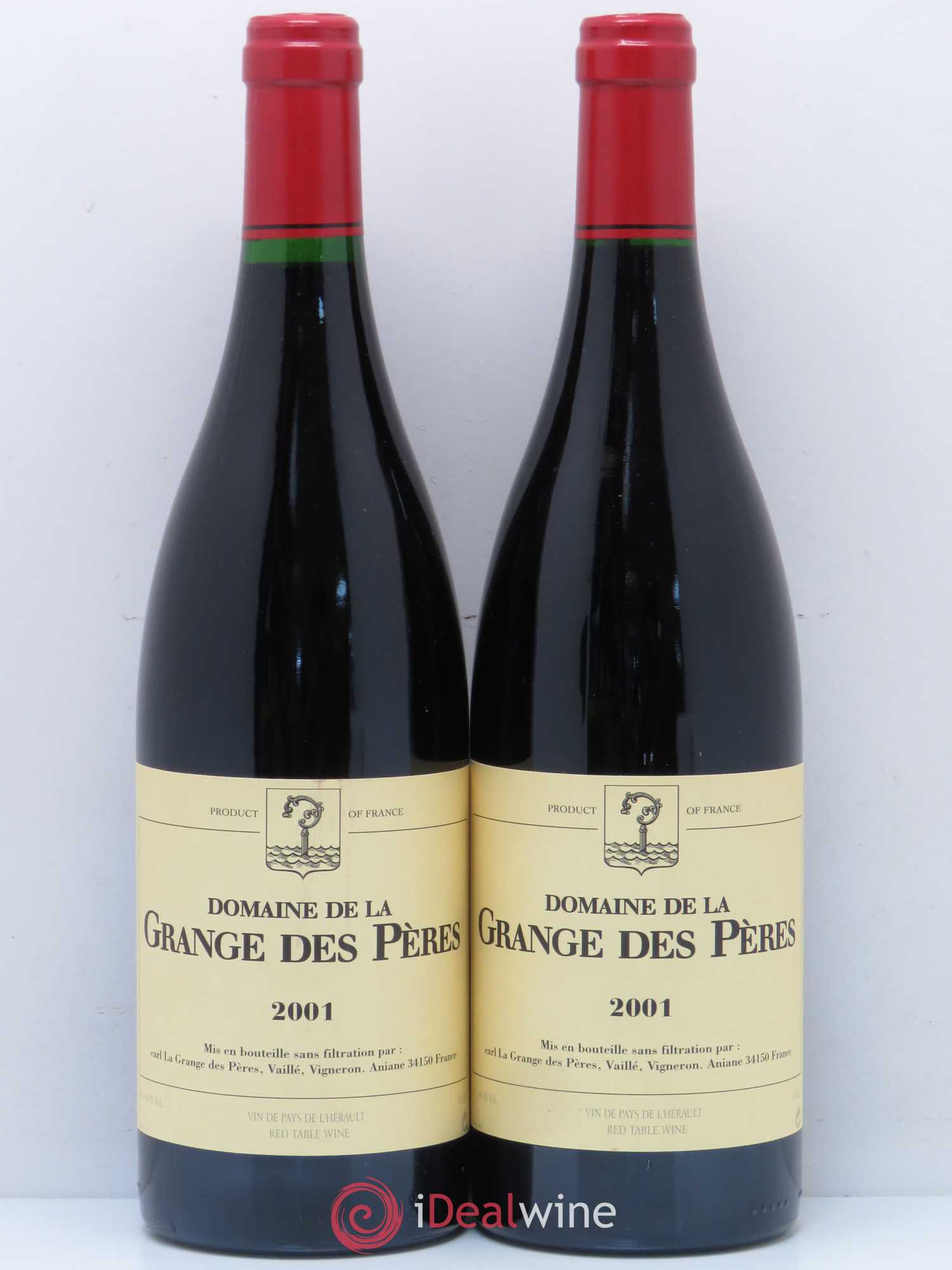 Pays d'Hérault Grange des Pères Laurent Vaillé 2001 - Lot de 2 bouteilles - 0
