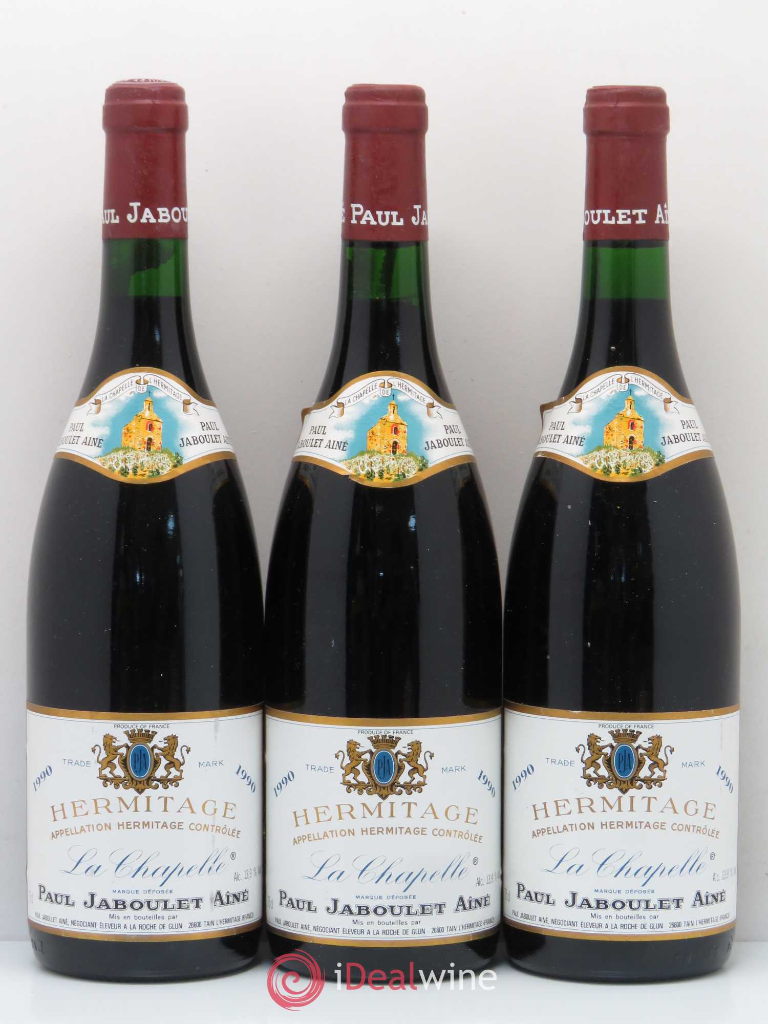 Hermitage La Chapelle Paul Jaboulet Ainé 1990 - Lot de 3 bouteilles - 0