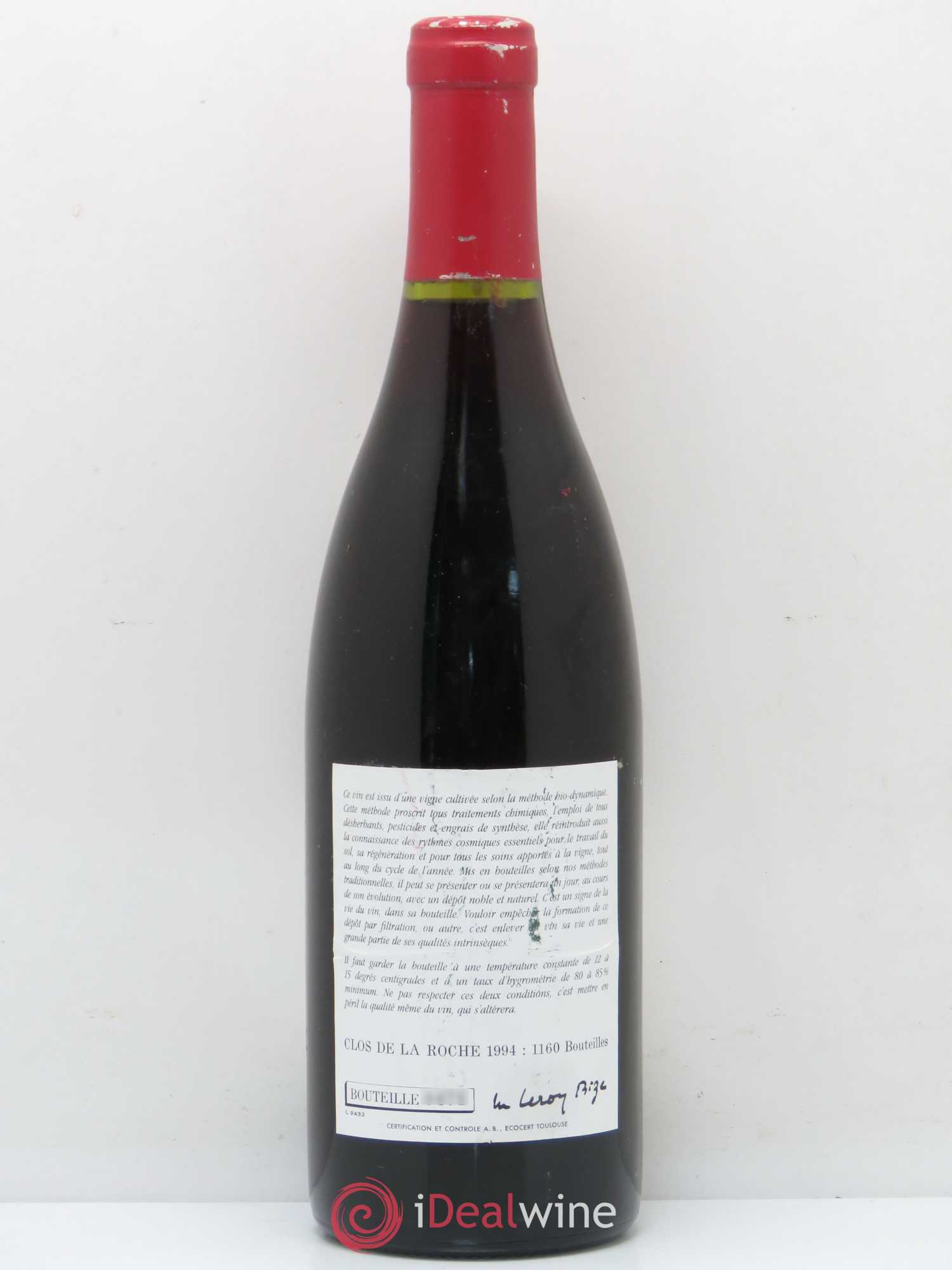Clos de la Roche Grand Cru Leroy (Domaine) 1994 - Lot de 1 bouteille - 1