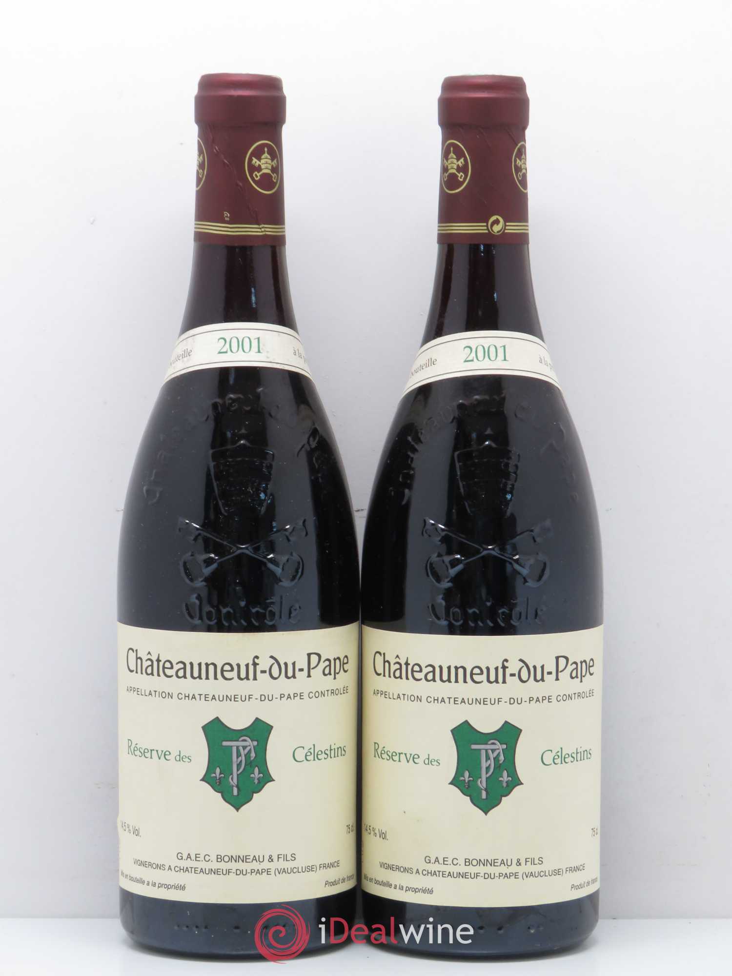 Châteauneuf-du-Pape Réserve des Célestins Henri Bonneau & Fils 2001 - Lot de 2 bouteilles - 0
