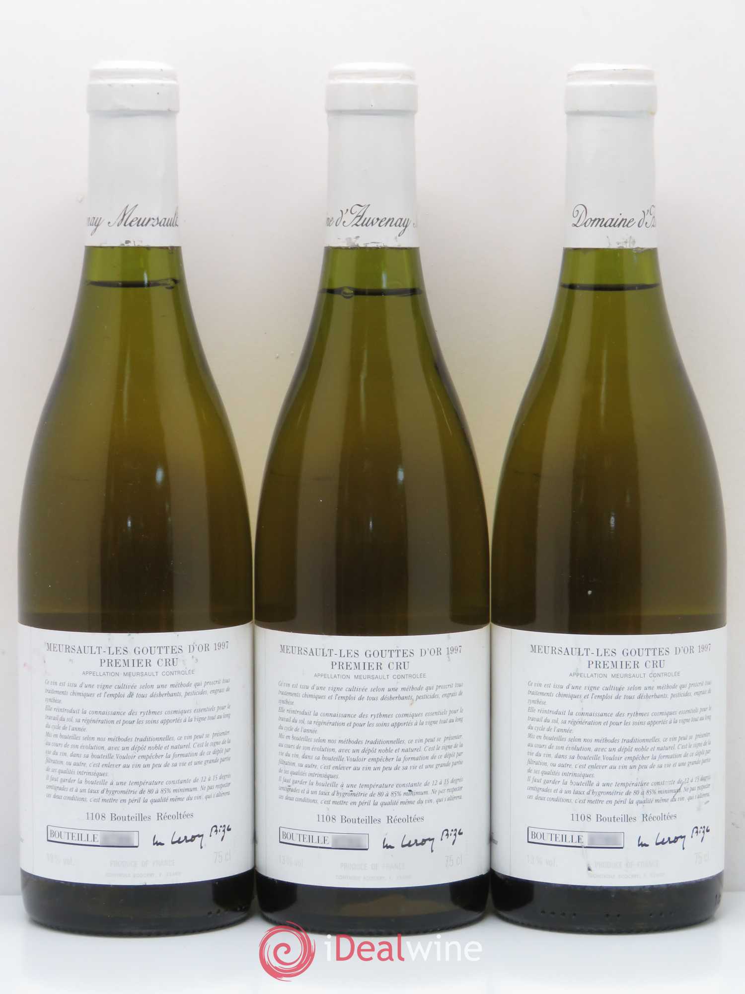 Meursault 1er Cru Les Gouttes d'Or d'Auvenay (Domaine) 1997 - Lot de 3 bouteilles - 1