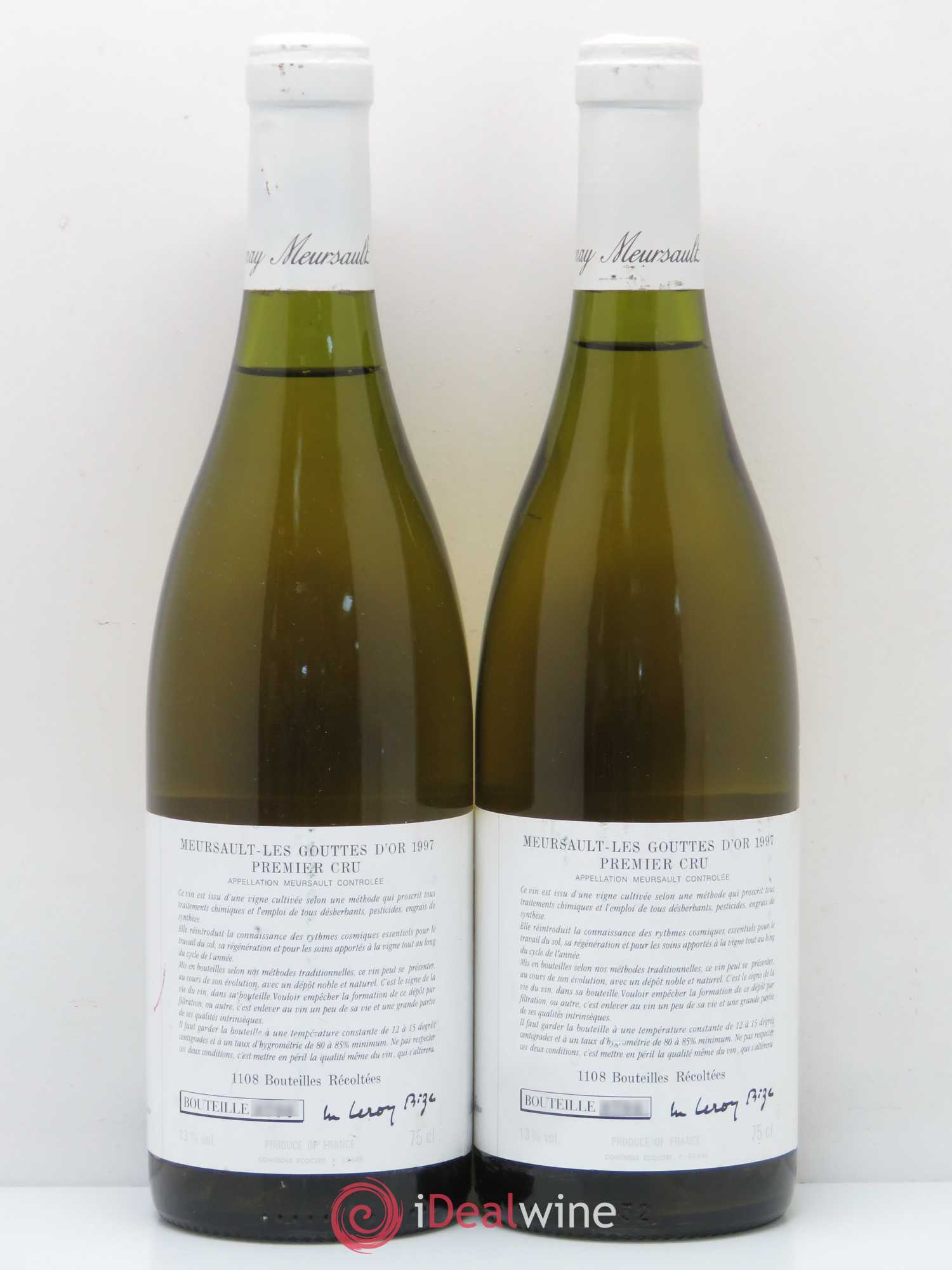 Meursault 1er Cru Les Gouttes d'Or d'Auvenay (Domaine) 1997 - Lot de 2 bouteilles - 1