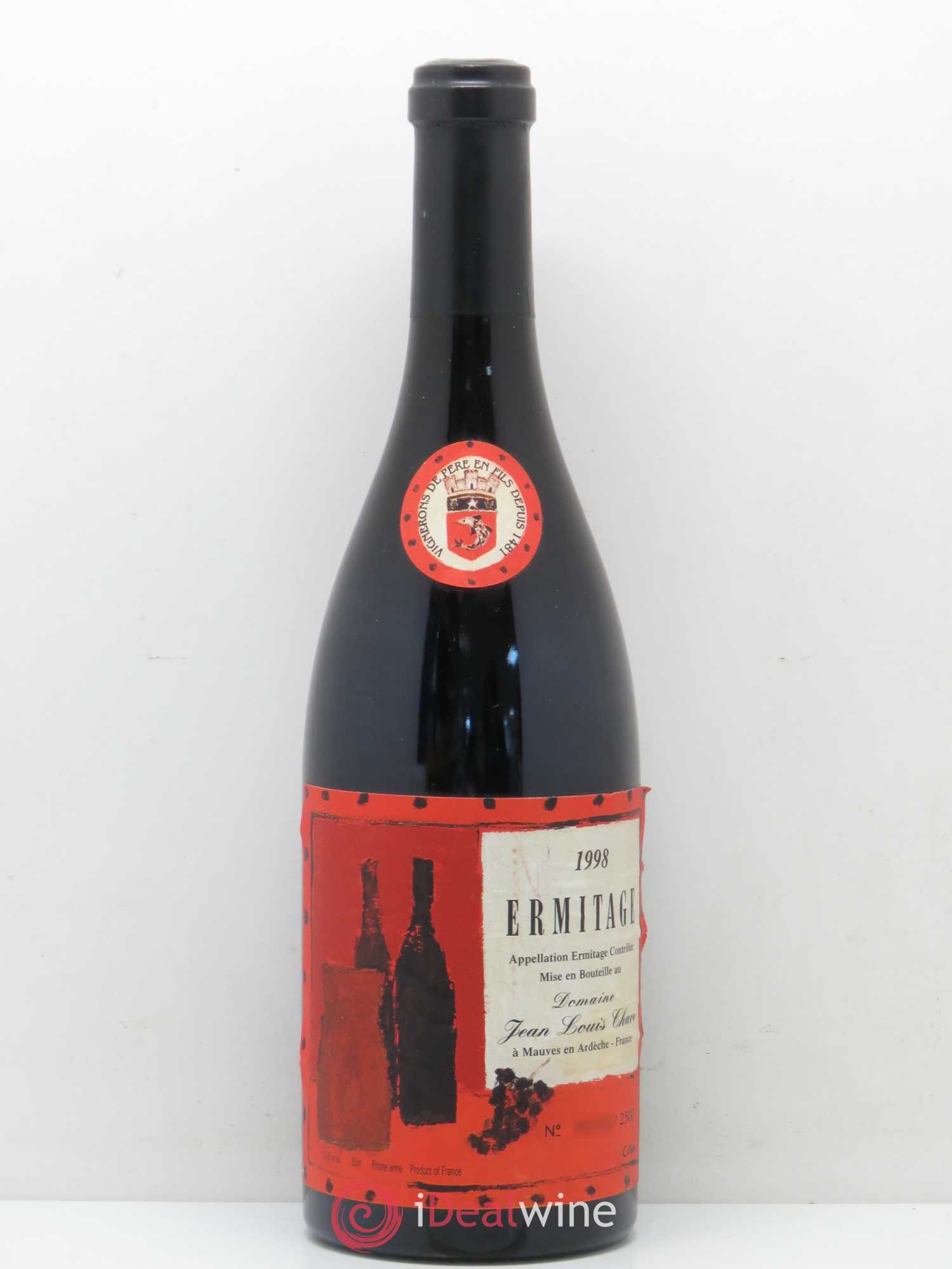 Hermitage Ermitage Cuvée Cathelin Jean-Louis Chave 1998 - Lot de 1 bouteille - 0