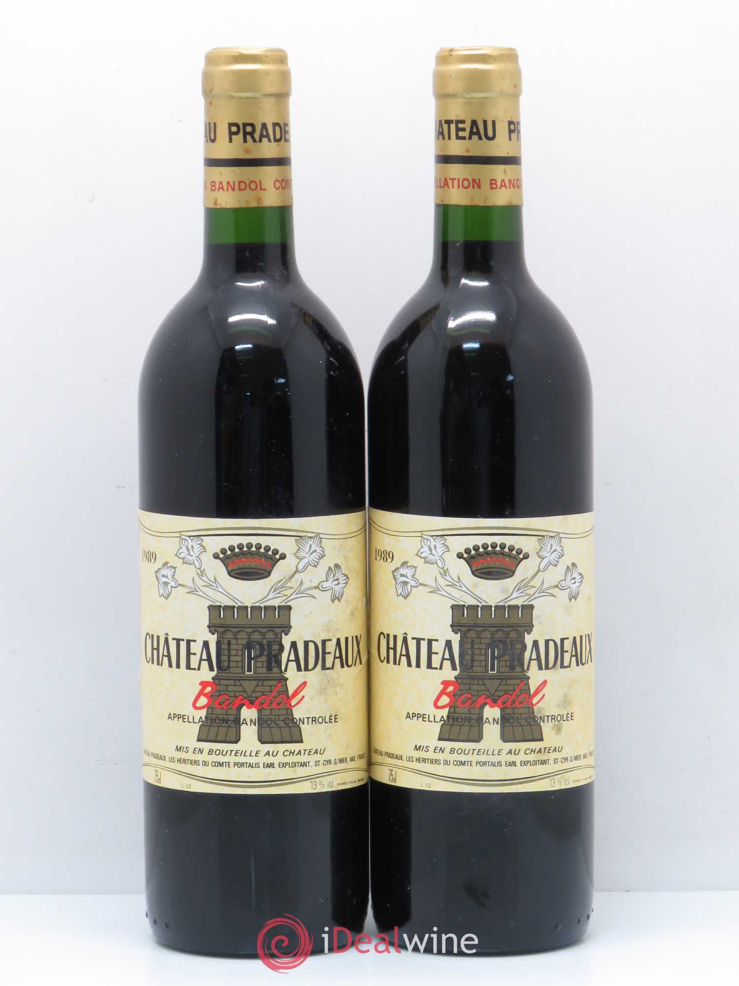 Bandol Château Pradeaux Famille Portalis 1989 - Lot de 2 bouteilles - 0