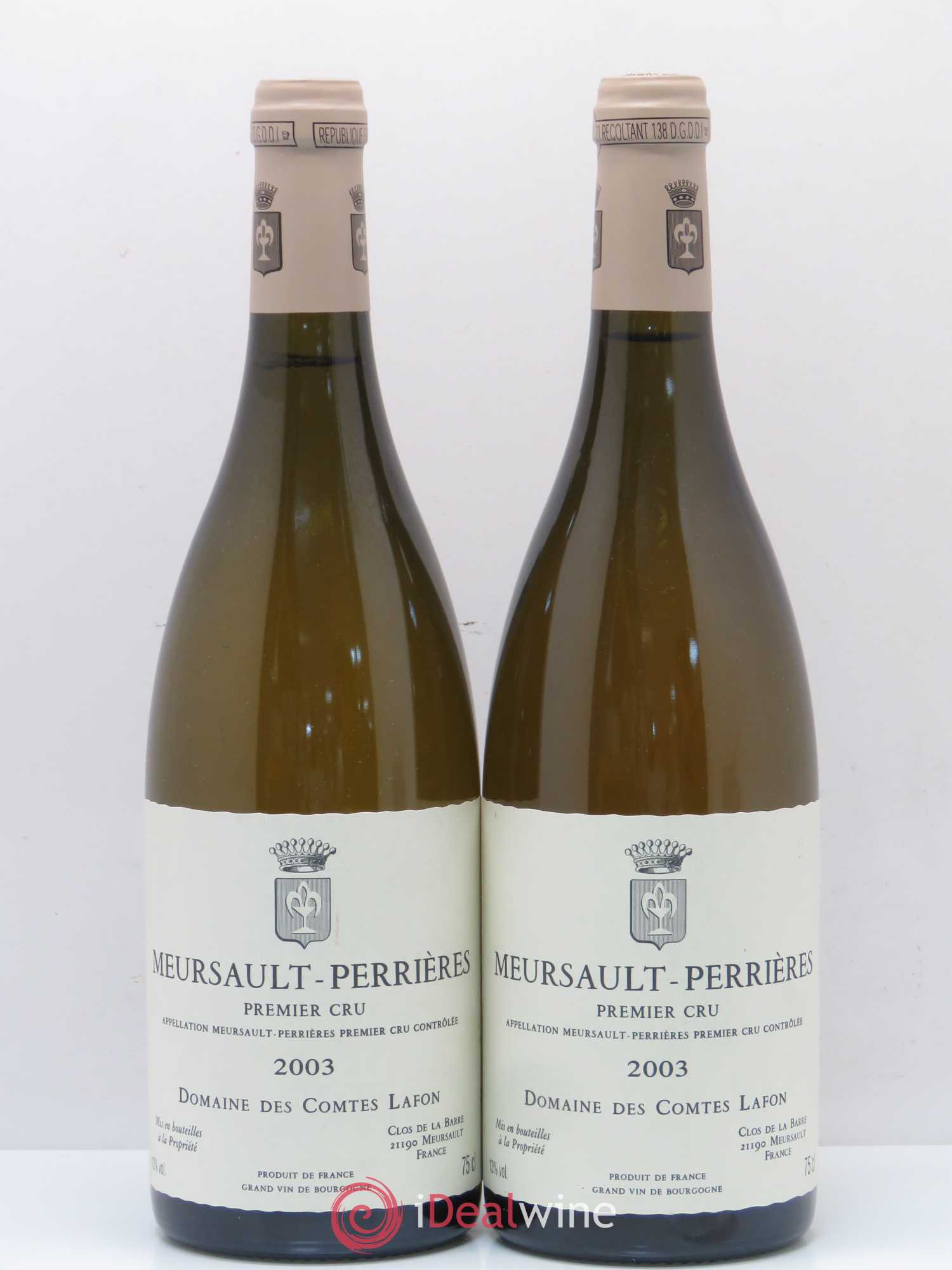 Meursault 1er Cru Perrières Comtes Lafon (Domaine des) 2003 - Posten von 2 Flaschen - 0