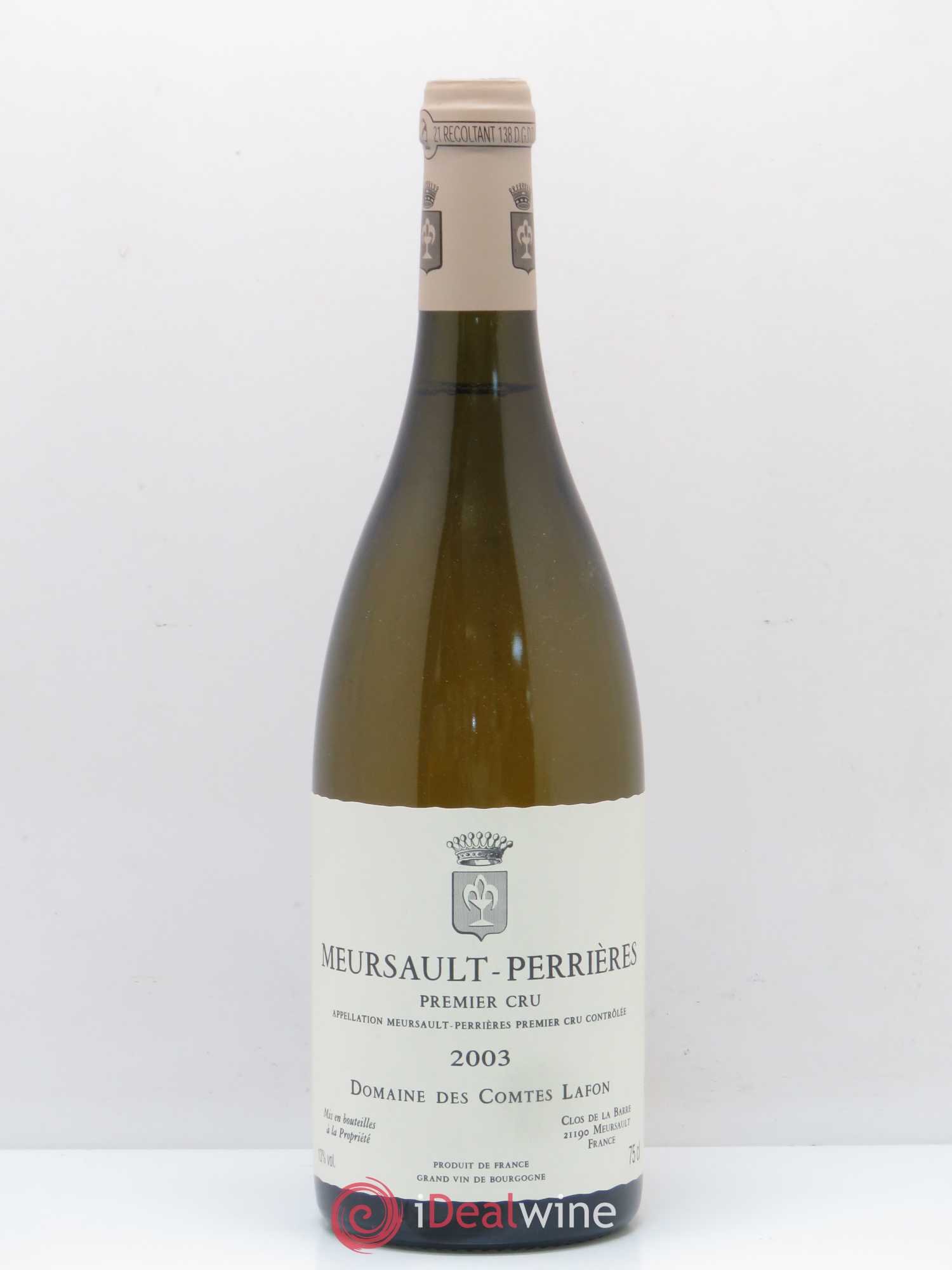 Meursault 1er Cru Perrières Comtes Lafon (Domaine des) 2003 - Lot de 1 bouteille - 0