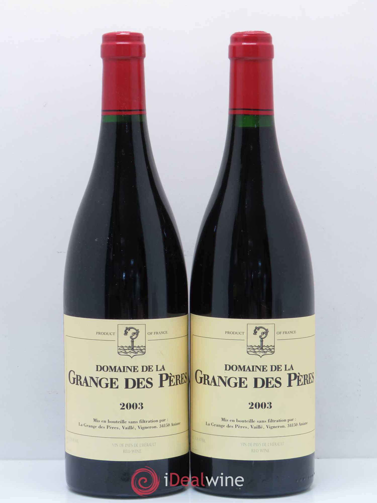 Pays d'Hérault Grange des Pères Laurent Vaillé 2003 - Lot de 2 bouteilles - 0