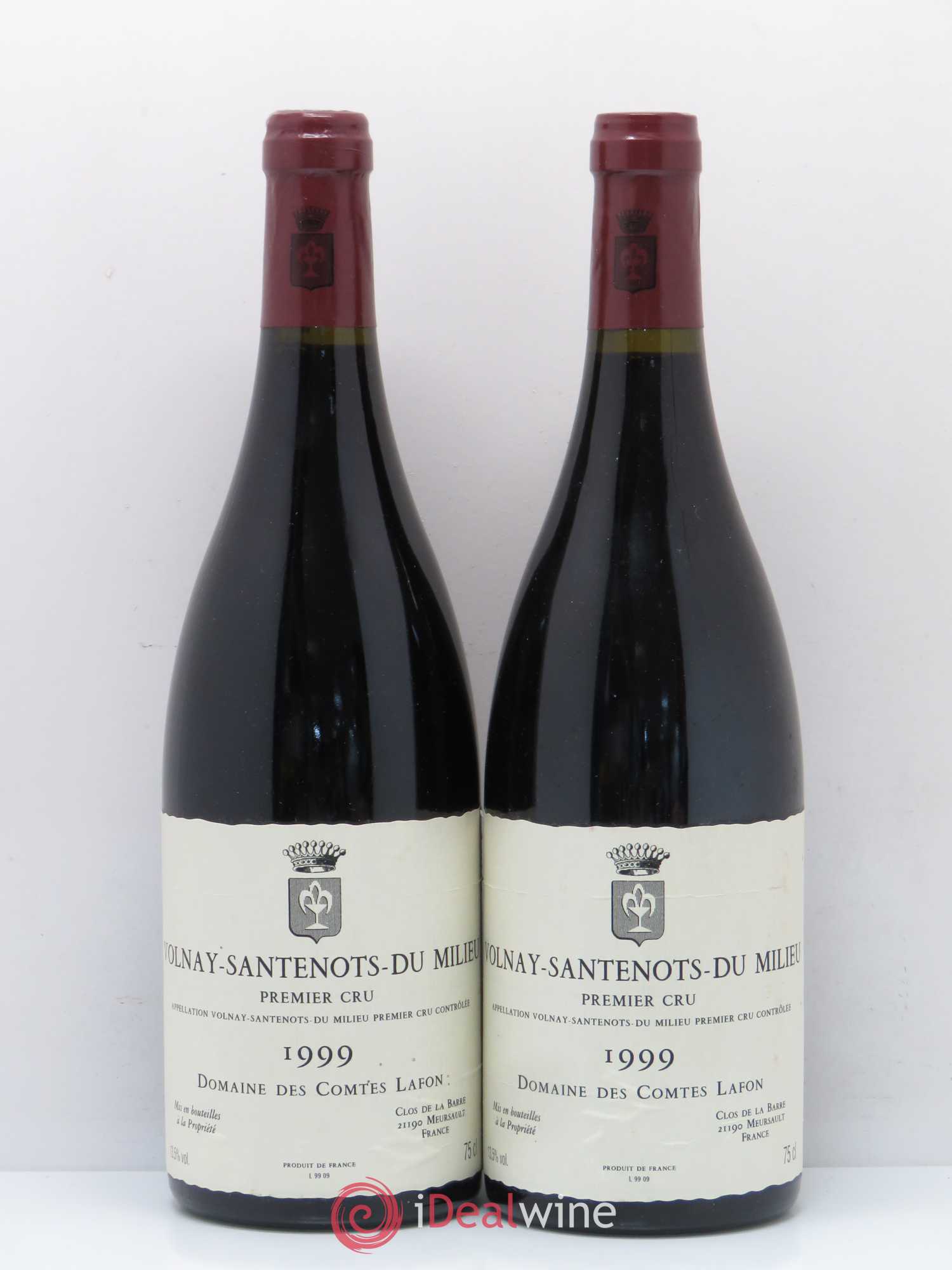 Volnay 1er Cru Santenots du Milieu Comtes Lafon (Domaine des) 1999 - Lot de 2 bouteilles - 0