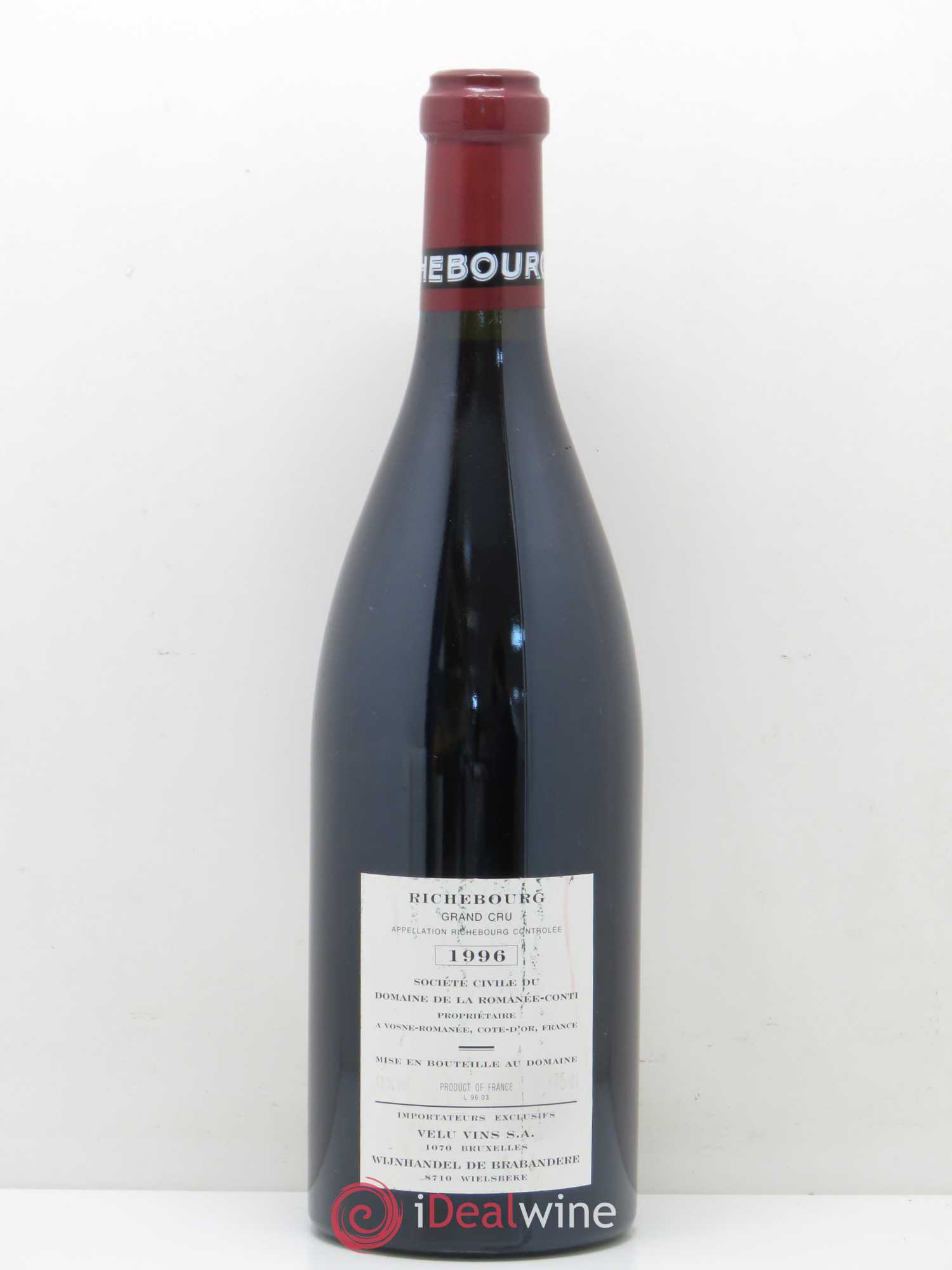 Richebourg Grand Cru Domaine de la Romanée-Conti 1996 - Lot de 1 bouteille - 1