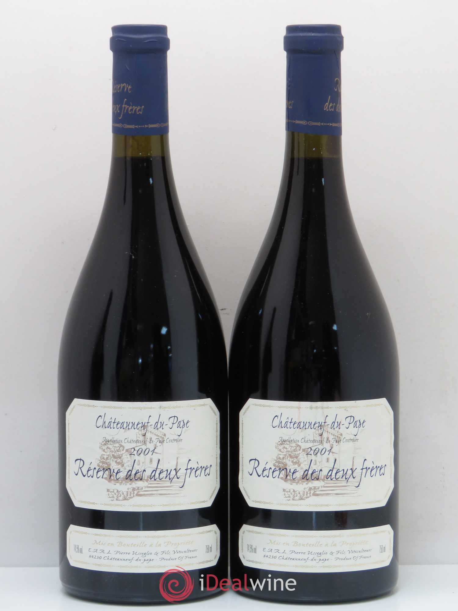 Châteauneuf-du-Pape Réserve des 2 frères Pierre Usseglio & Fils 2001 - Lot de 2 bouteilles - 0