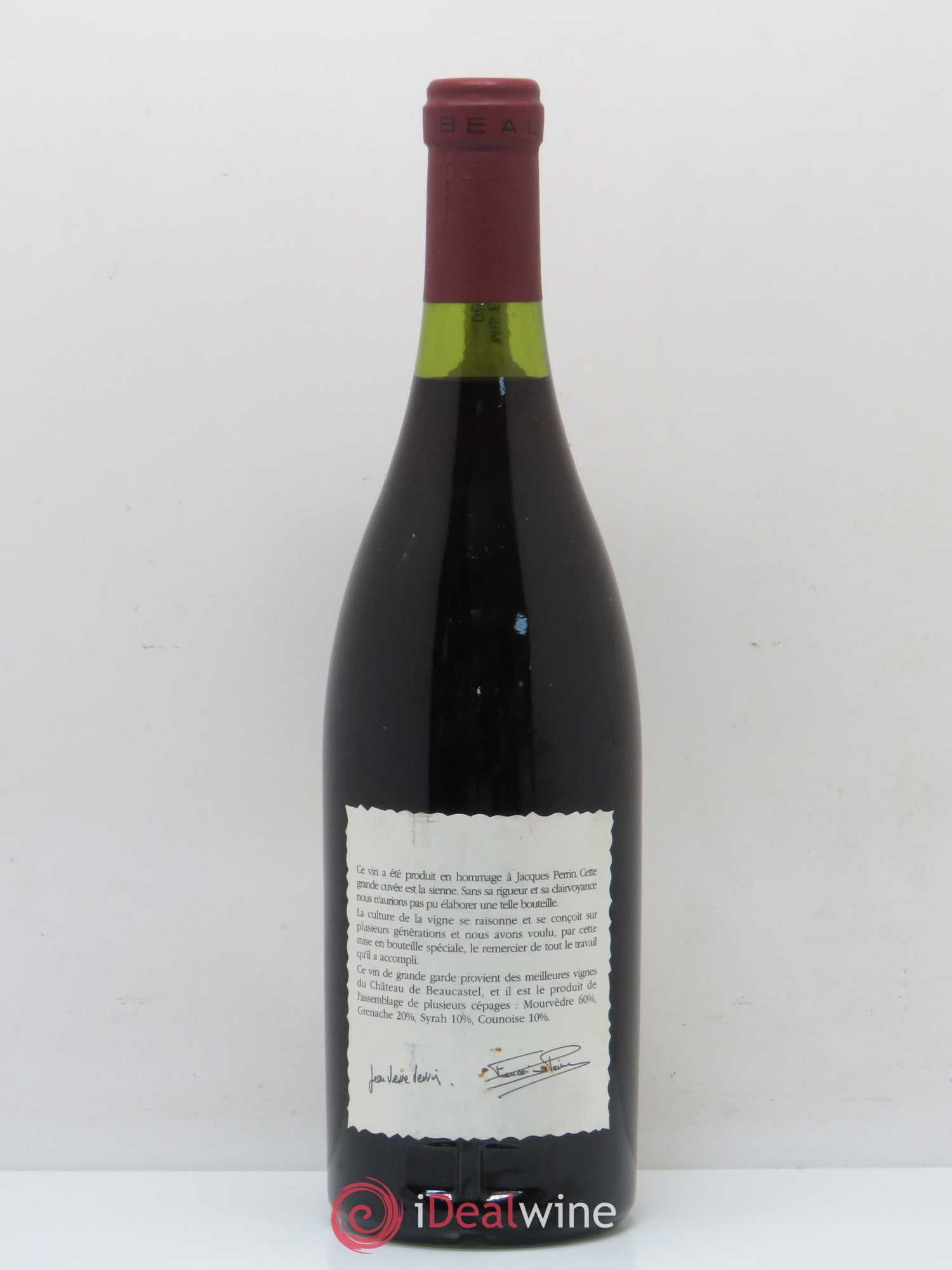 Châteauneuf-du-Pape Château de Beaucastel Hommage à Jacques Perrin Famille Perrin 1989 - Lot de 1 bouteille - 1
