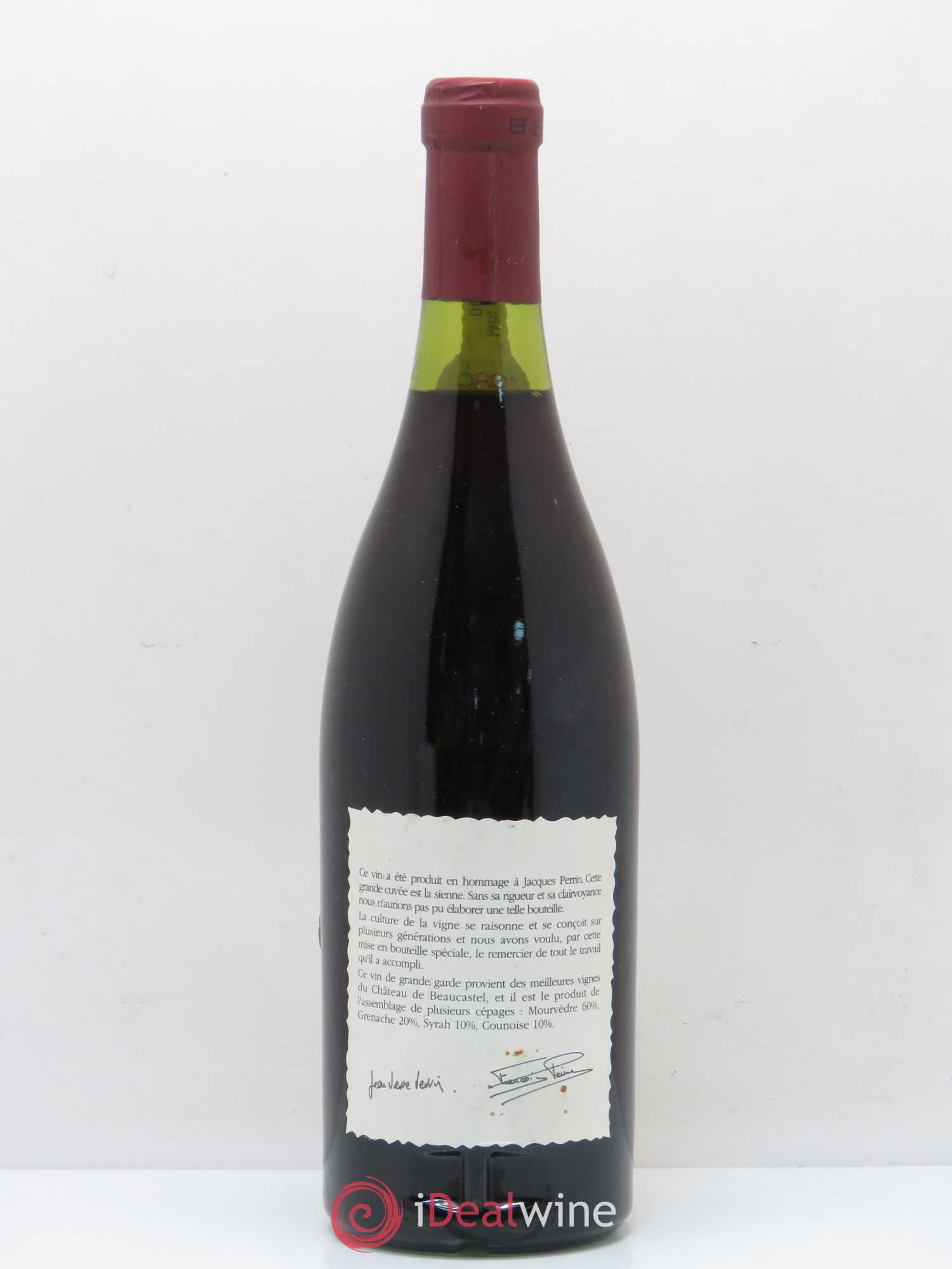 Châteauneuf-du-Pape Château de Beaucastel Hommage à Jacques Perrin Famille Perrin 1989 - Posten von 1 Flasche - 1