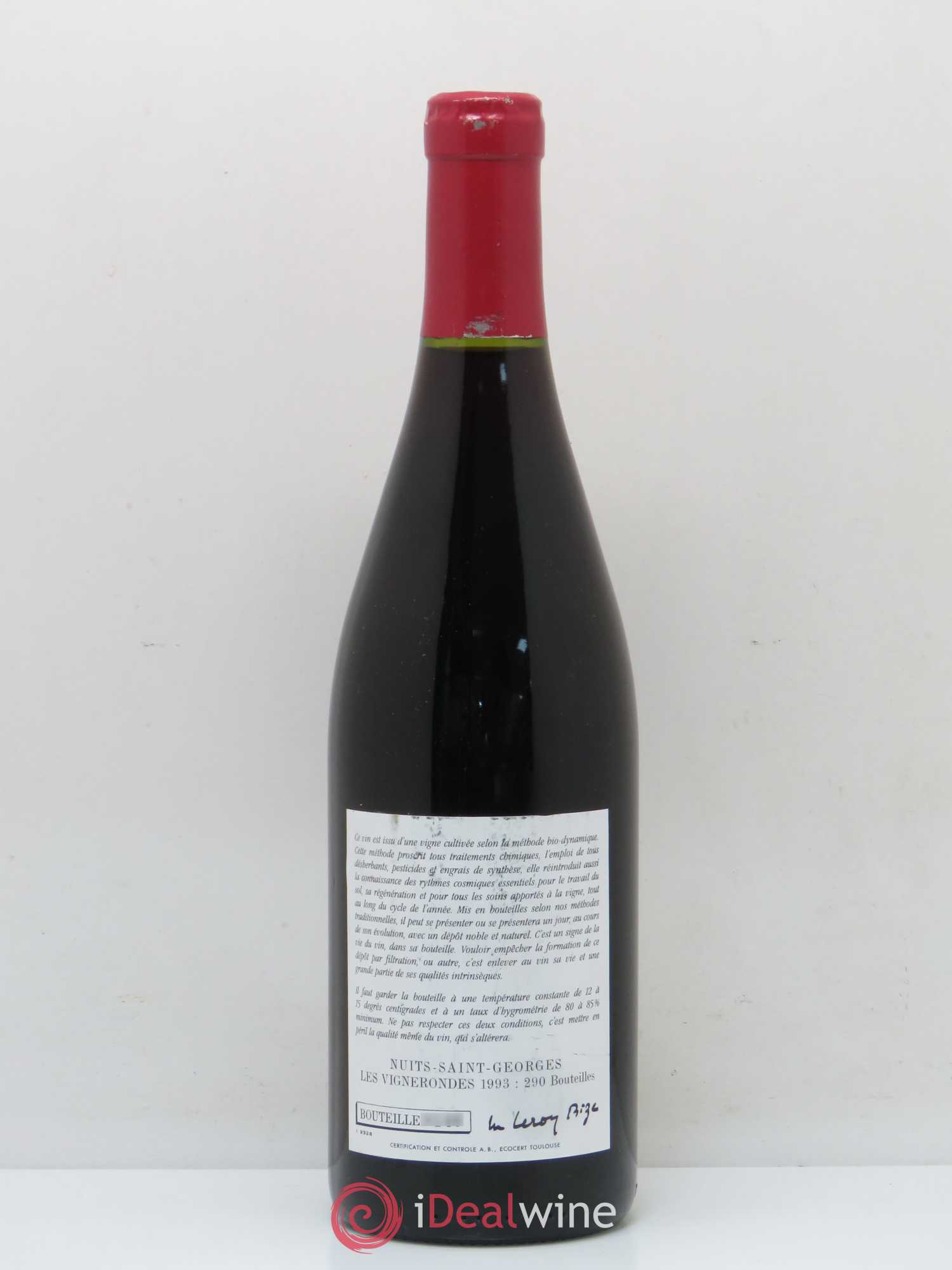 Nuits-Saint-Georges Leroy (Domaine) Aux Vignerondes 1993 - Lot de 1 bouteille - 1