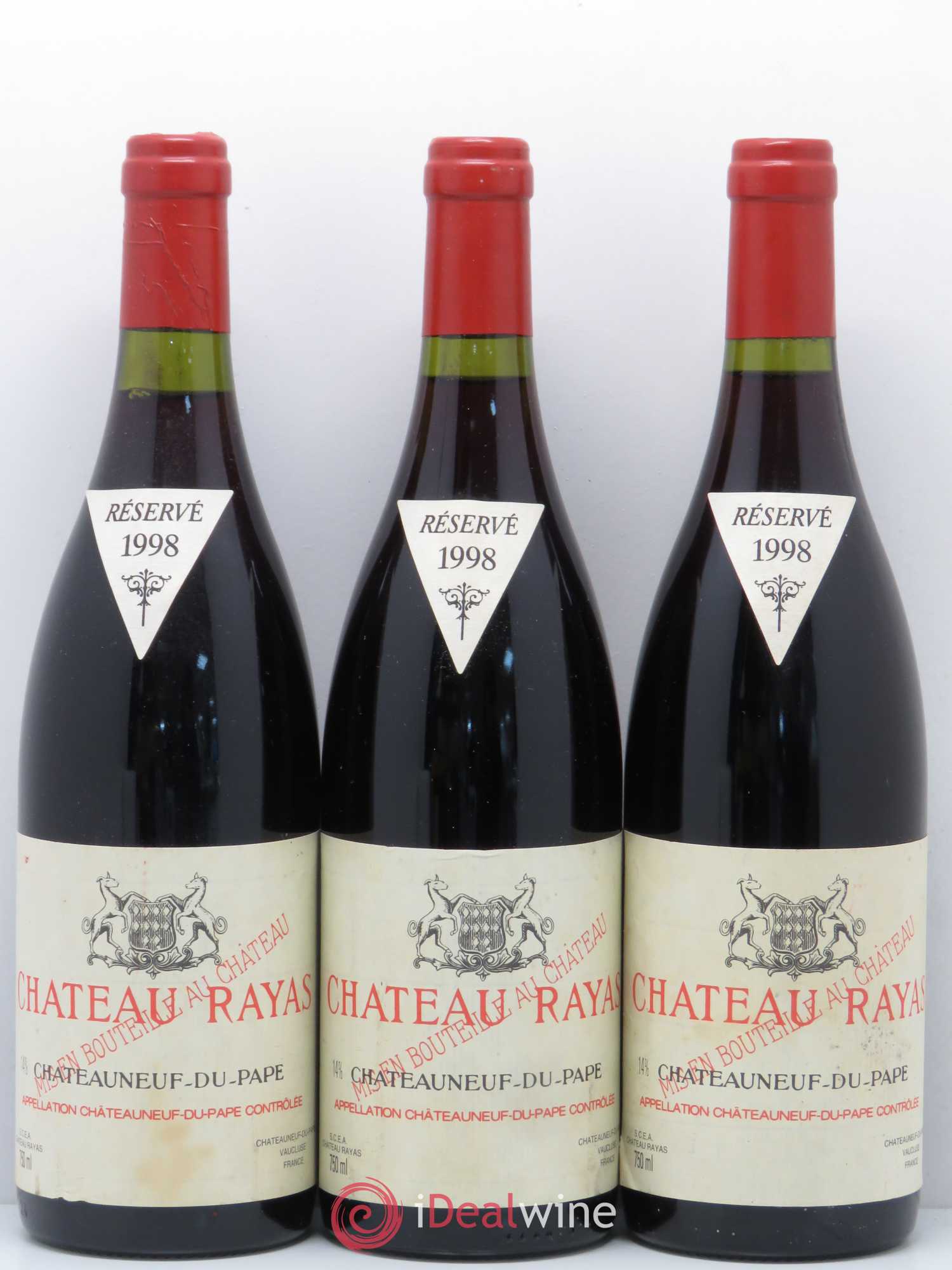 Châteauneuf-du-Pape Château Rayas Emmanuel Reynaud 1998 - Lot de 3 bouteilles - 0