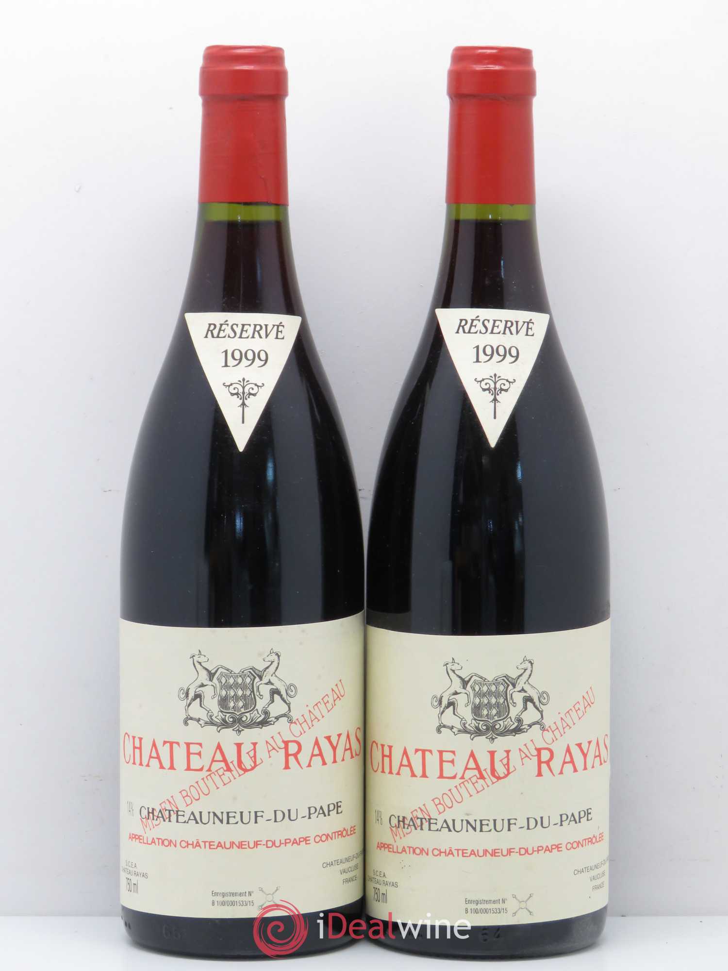 Châteauneuf-du-Pape Château Rayas Emmanuel Reynaud 1999 - Lot de 2 bouteilles - 0