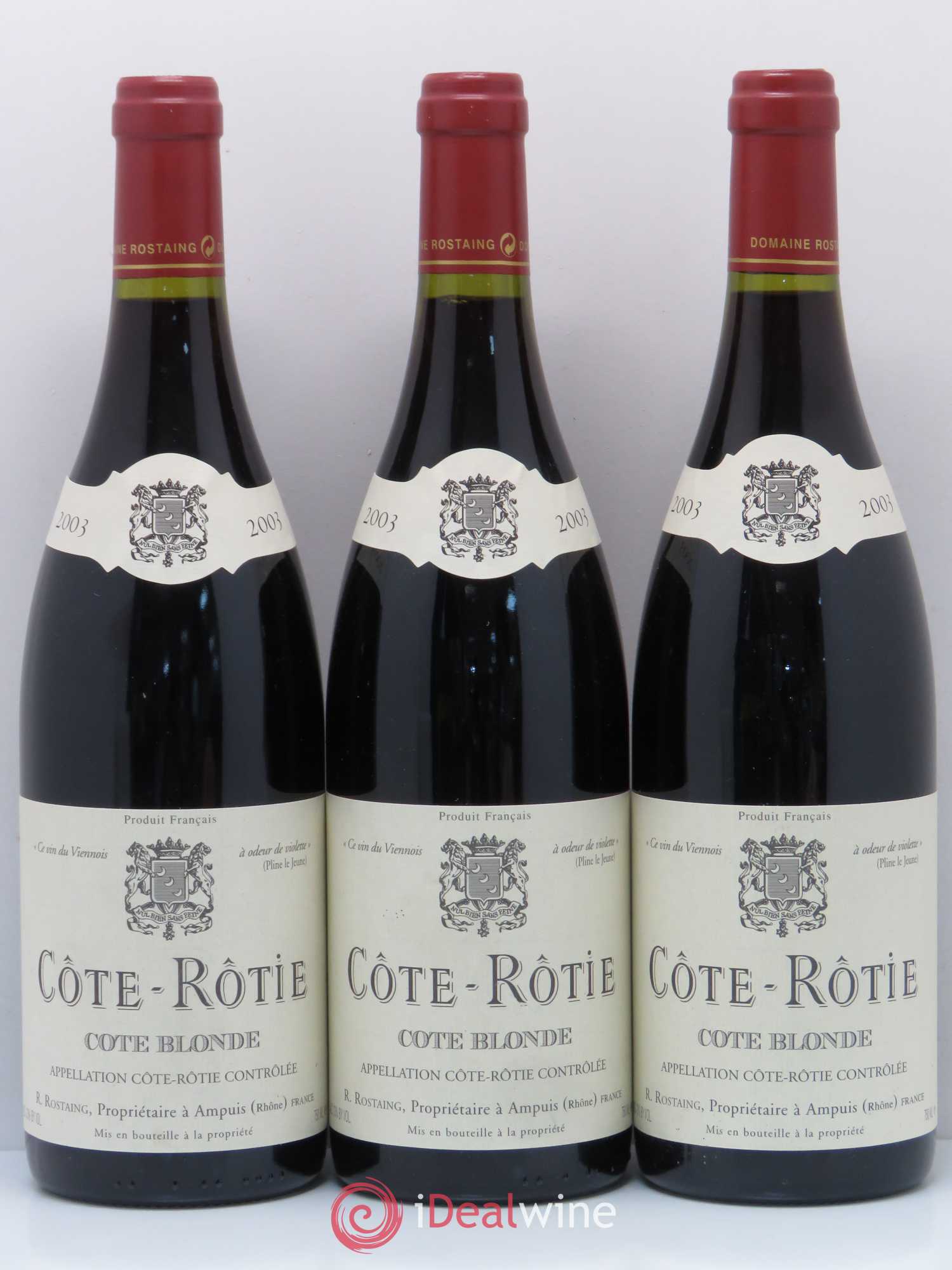 Côte-Rôtie Côte Blonde René Rostaing 2003 - Posten von 3 Flaschen - 0