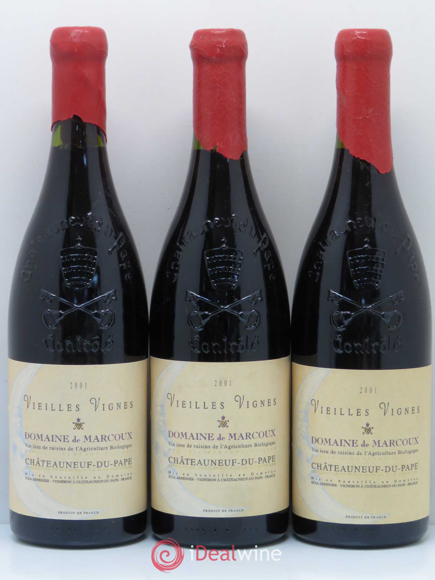 Châteauneuf-du-Pape Vieilles Vignes Marcoux (Domaine de) 2001 - Lot de 3 bouteilles - 0