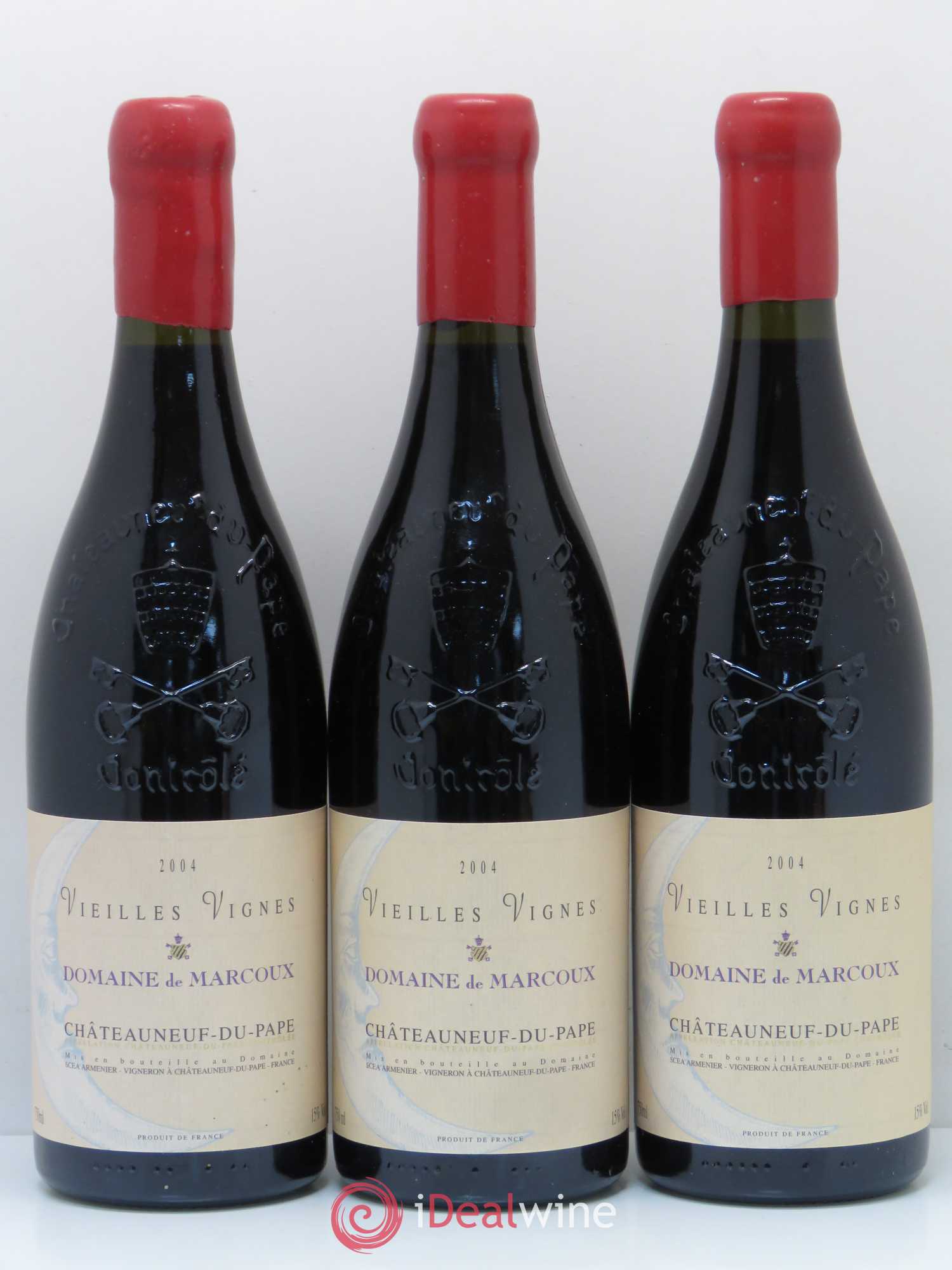 Châteauneuf-du-Pape Vieilles Vignes Marcoux (Domaine de) 2004 - Lot de 3 bouteilles - 0