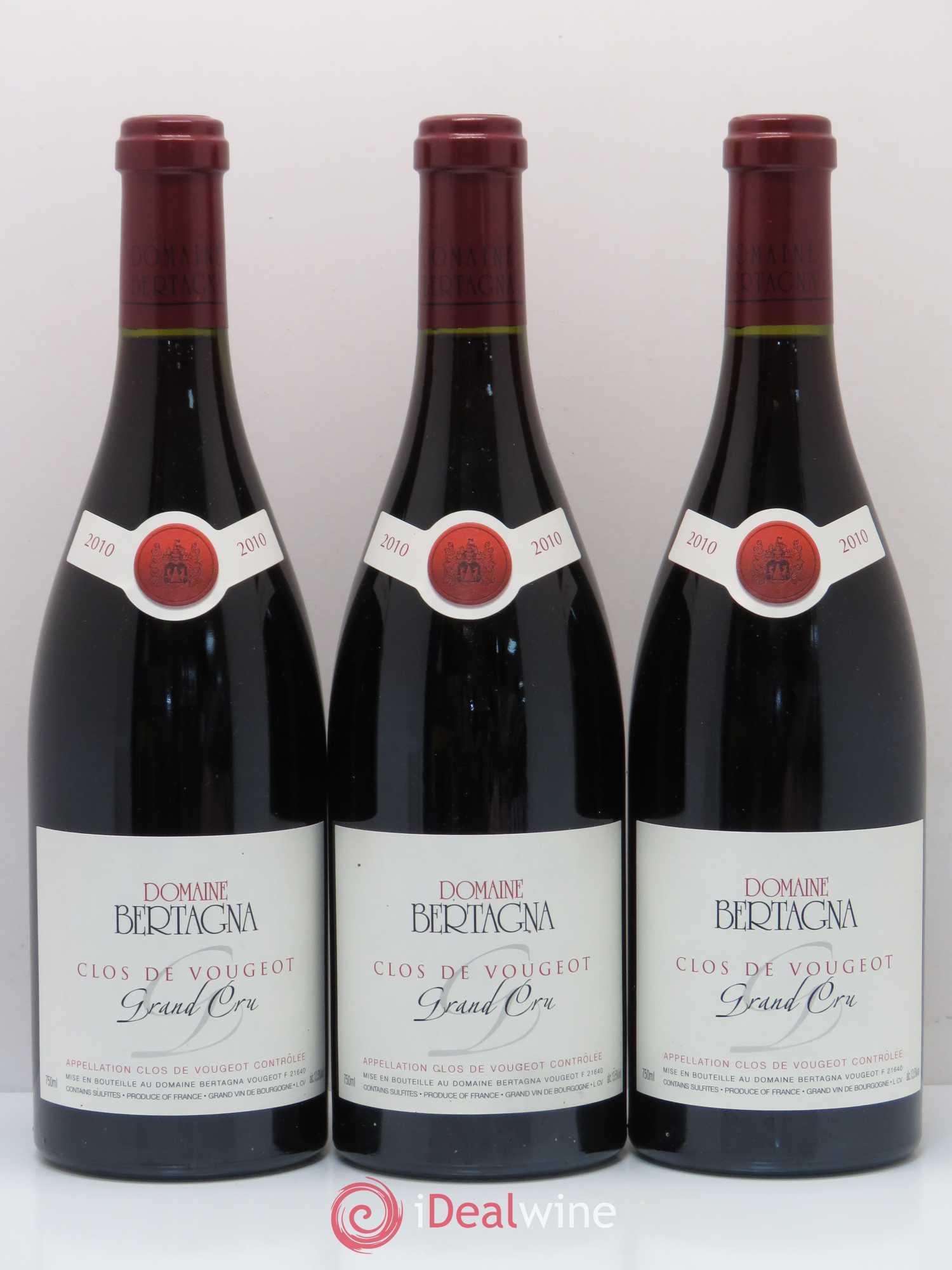 Clos de Vougeot Grand Cru Bertagna 2010 - Lot de 3 bouteilles - 0