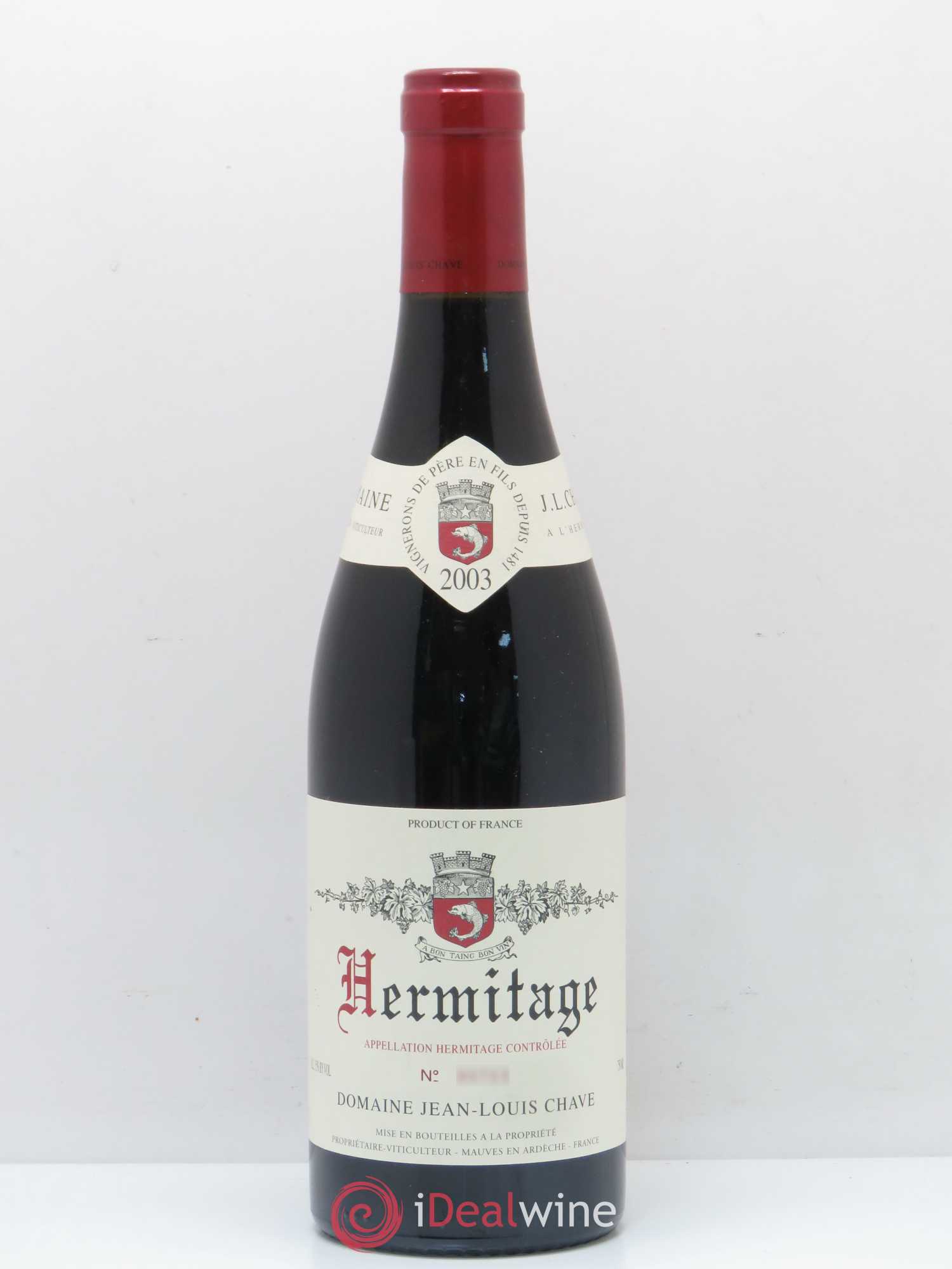 Hermitage Jean-Louis Chave 2003 - Lot de 1 bouteille - 0