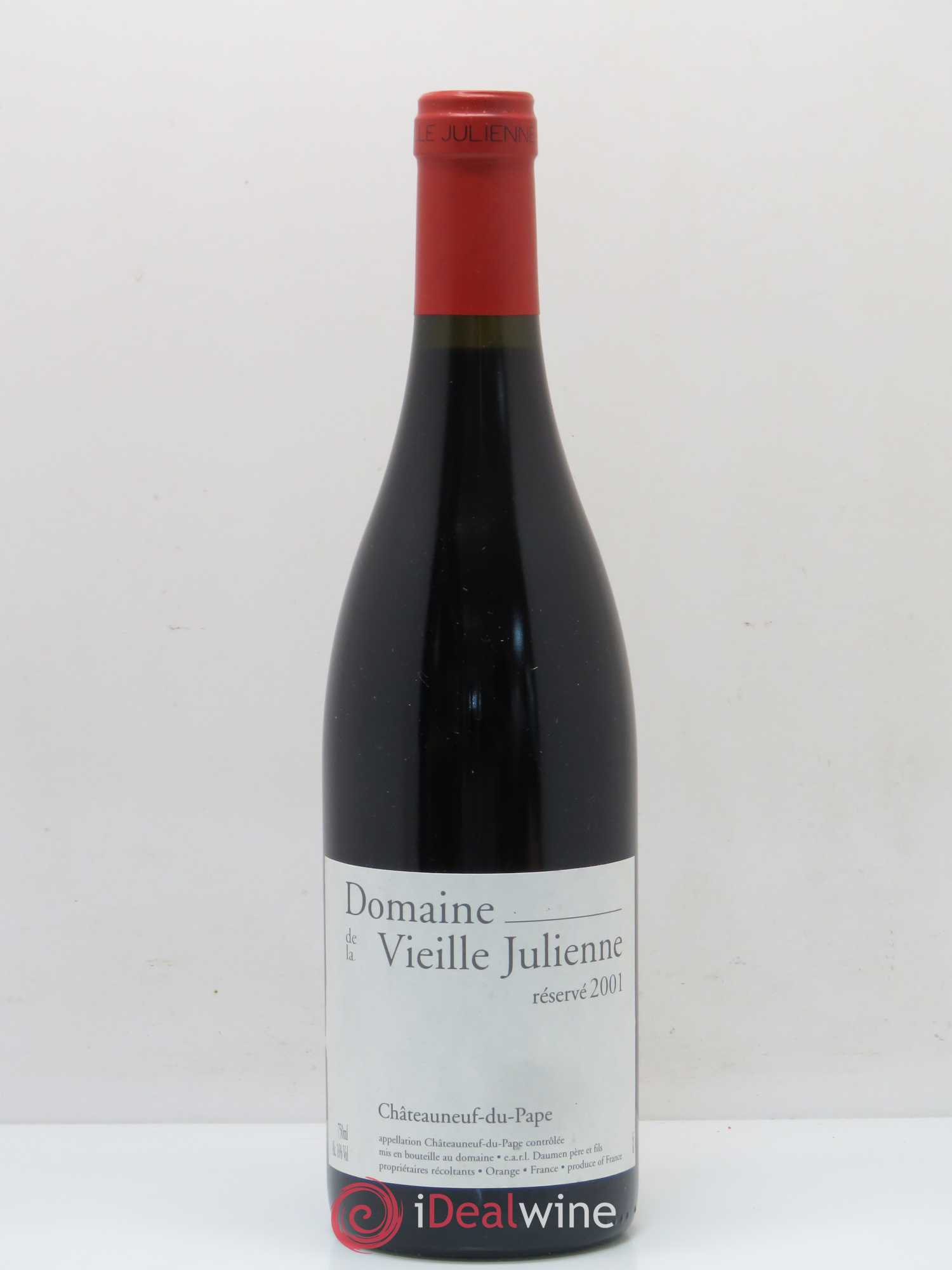 Châteauneuf-du-Pape Vieille Julienne (Domaine de la) Réservé Jean-Paul Daumen 2001 - Lot de 1 bouteille - 0