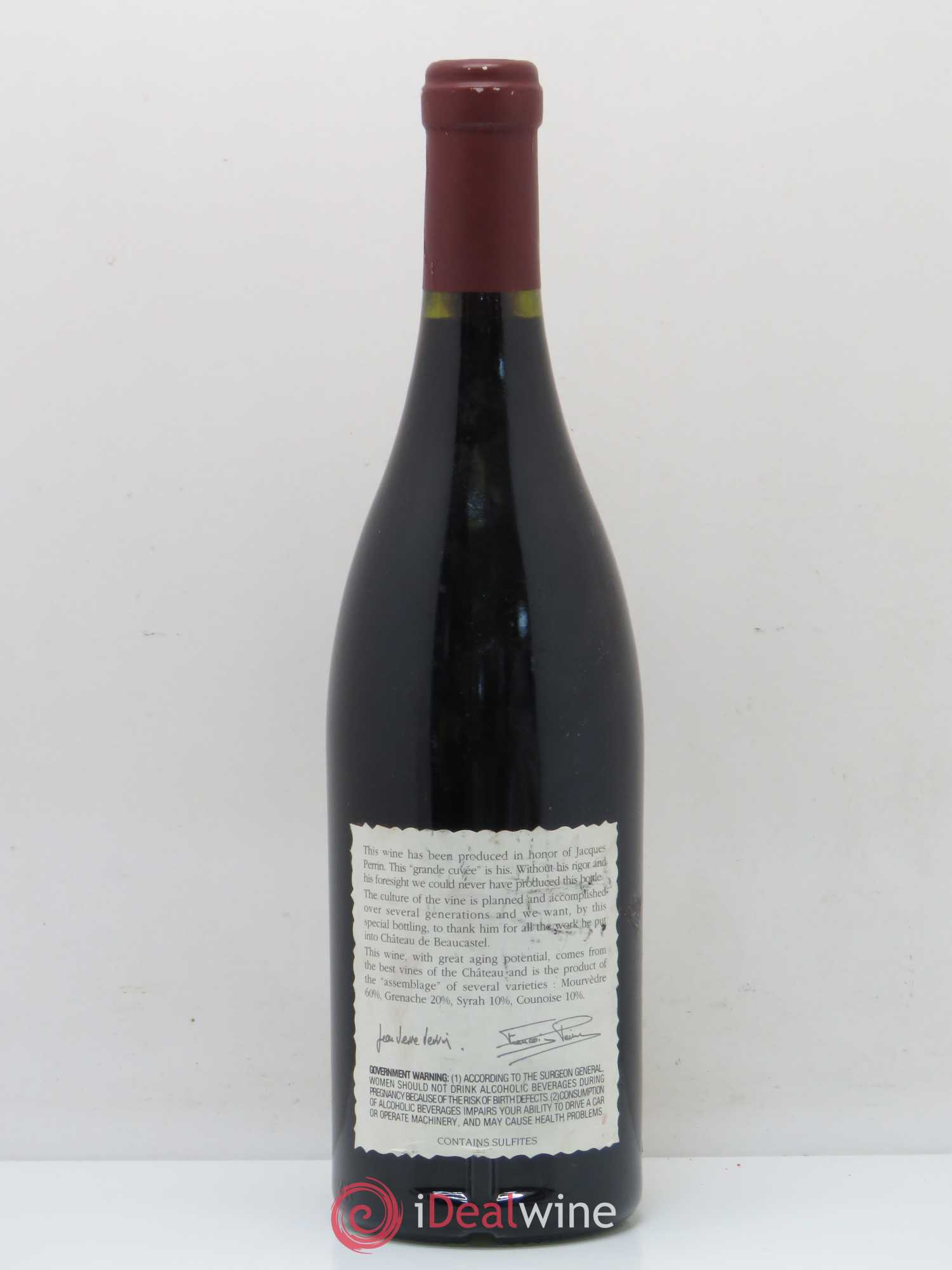 Châteauneuf-du-Pape Château de Beaucastel Hommage à Jacques Perrin Famille Perrin 1995 - Lot de 1 bouteille - 1
