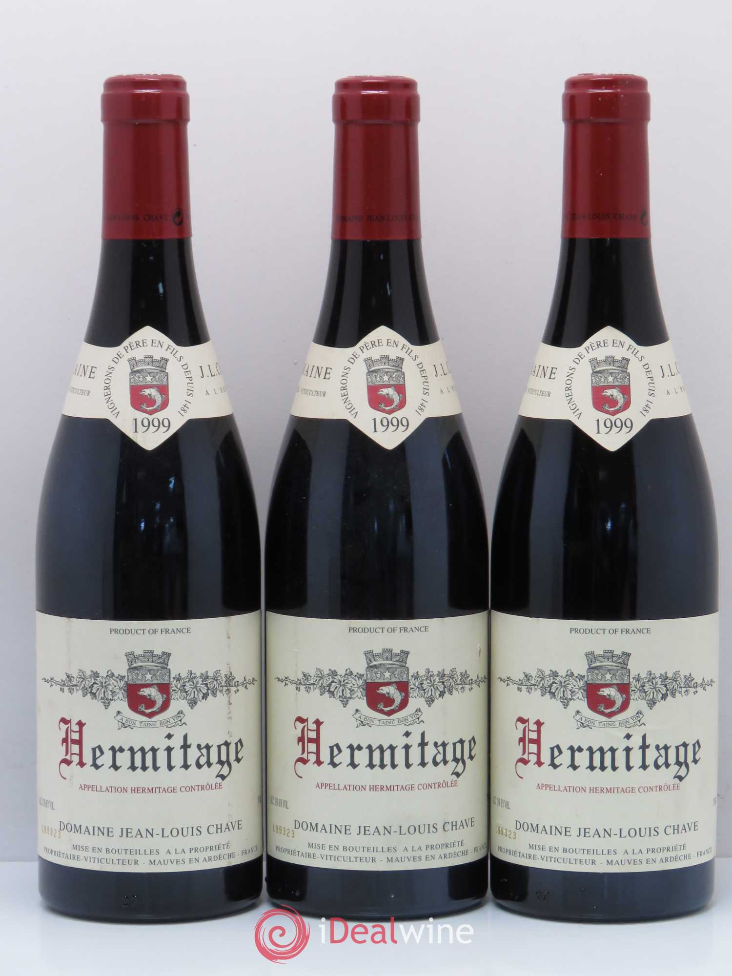 Hermitage Jean-Louis Chave 1999 - Lot de 3 bouteilles - 0