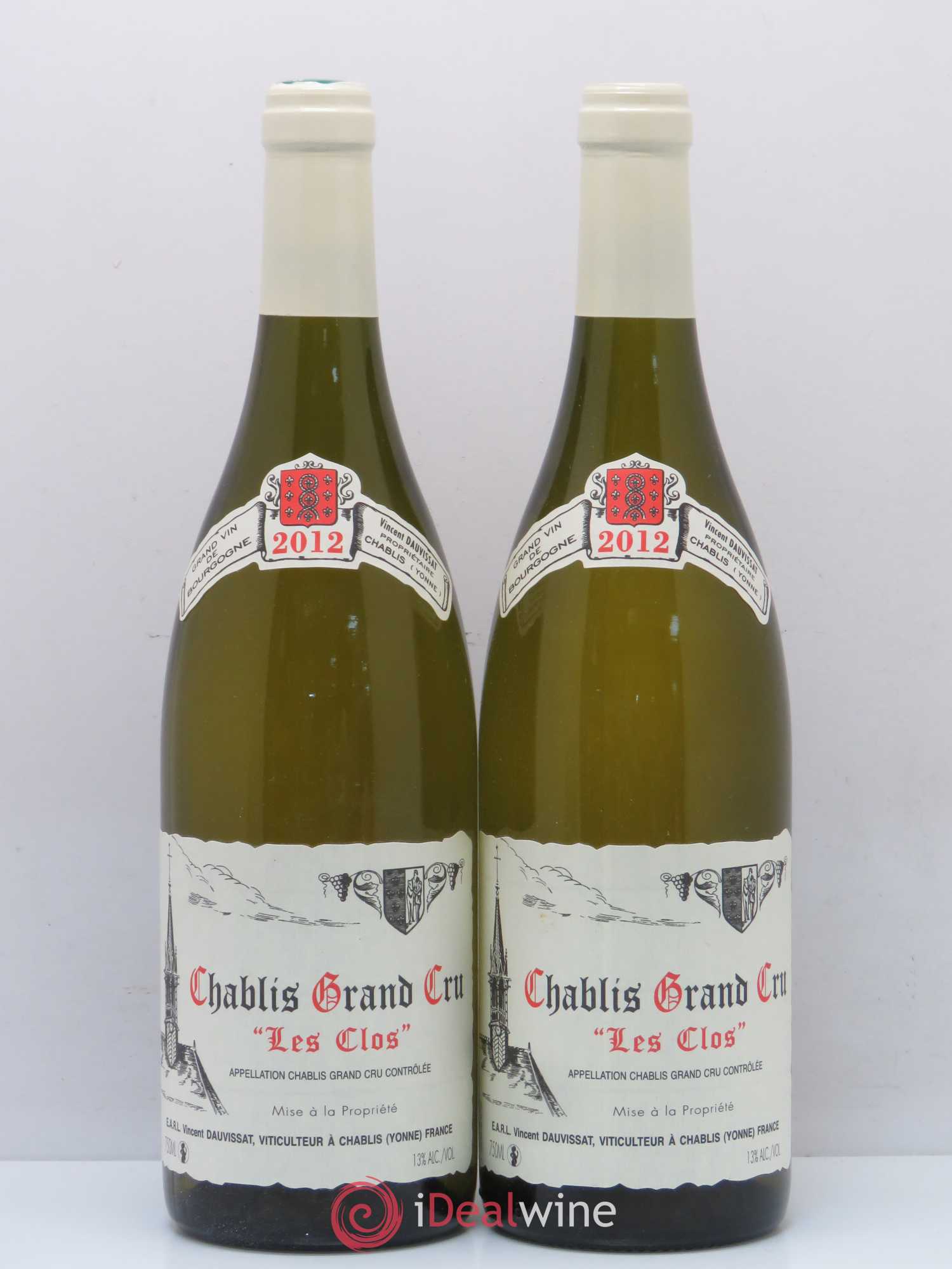 Chablis Grand Cru Les Clos Vincent Dauvissat (Domaine) 2012 - Lot de 2 bouteilles - 0