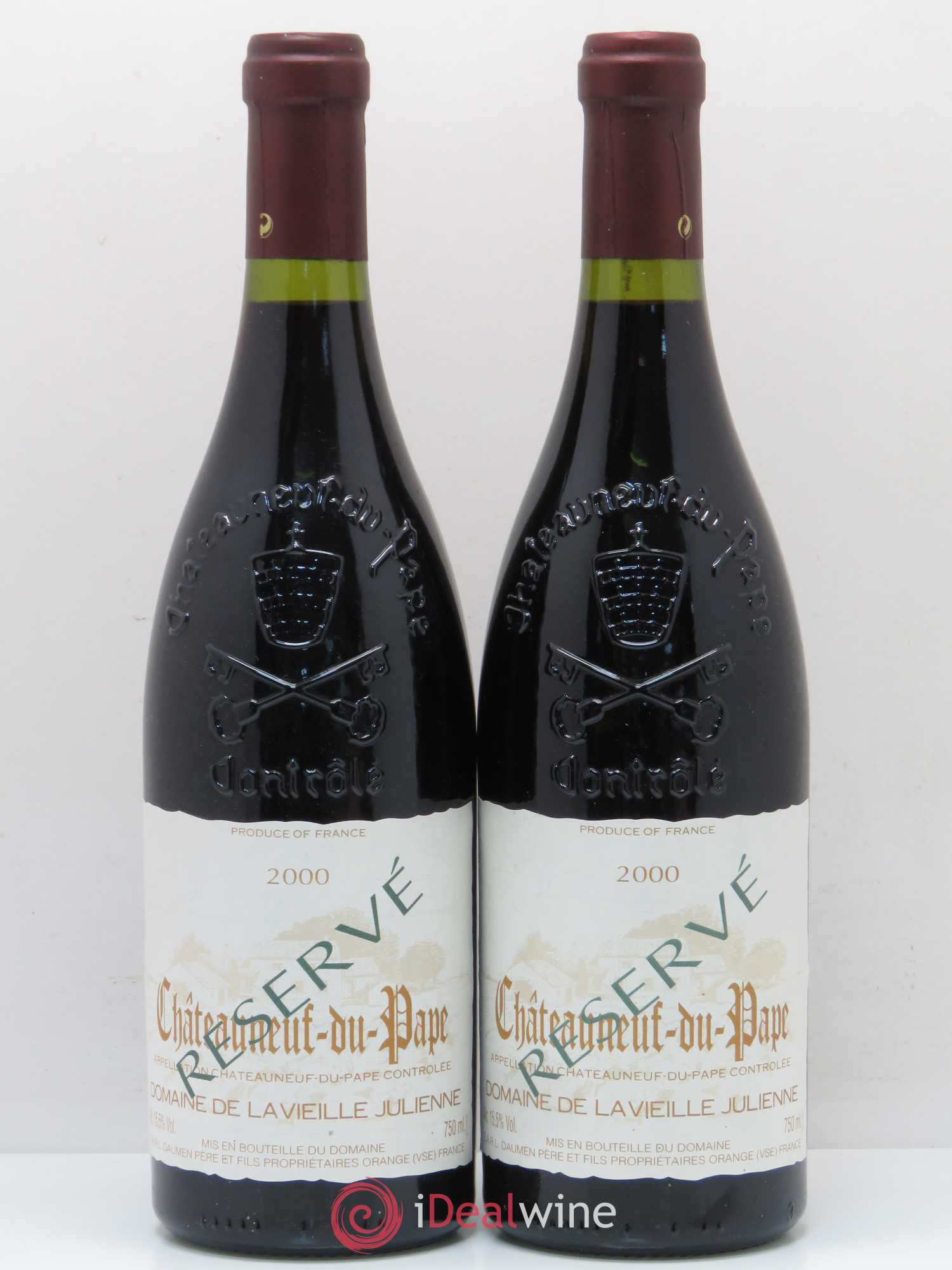 Châteauneuf-du-Pape Vieille Julienne (Domaine de la) Réservé Jean-Paul Daumen 2000 - Lot de 2 bouteilles - 0