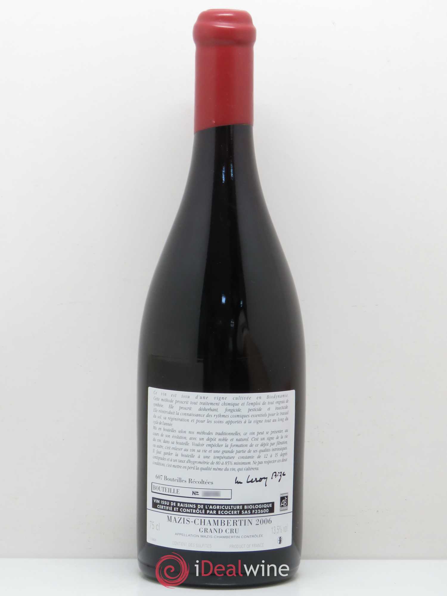 Mazis-Chambertin Grand Cru d'Auvenay (Domaine) 2006 - Lot de 1 bouteille - 1