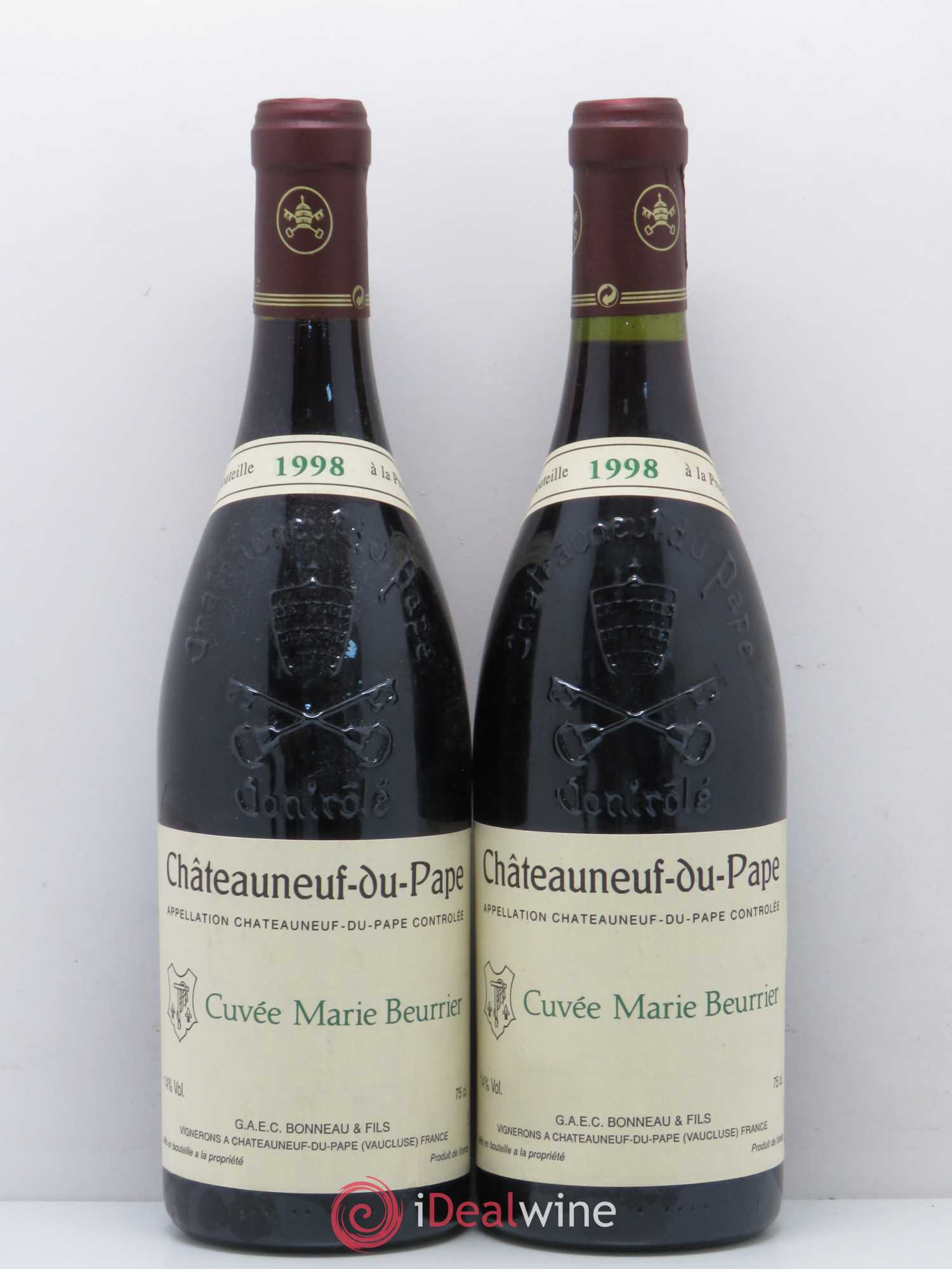 Châteauneuf-du-Pape Marie Beurrier Henri Bonneau & Fils 1998 - Lot de 2 bouteilles - 0