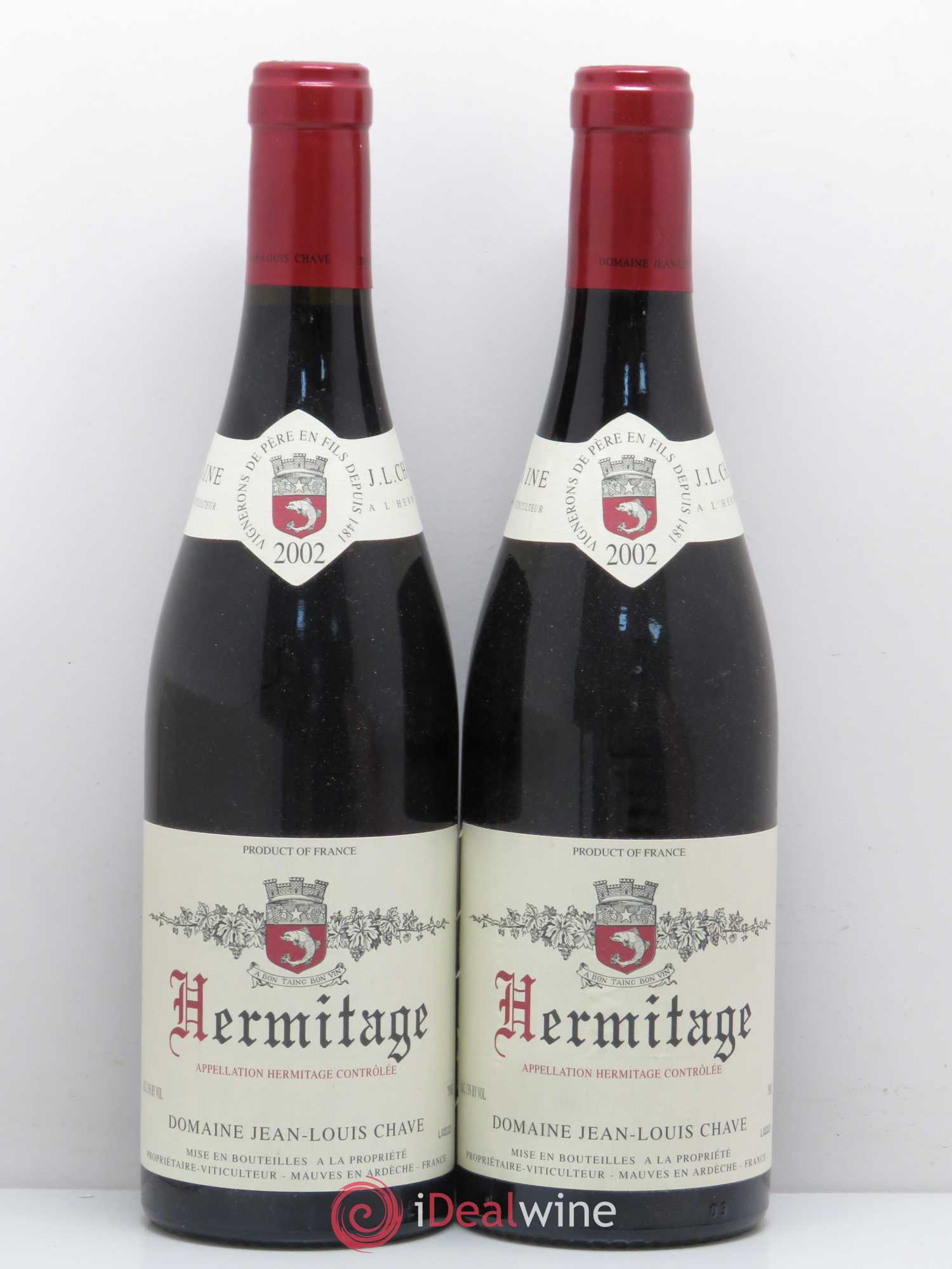 Hermitage Jean-Louis Chave 2002 - Lot de 2 bouteilles - 0