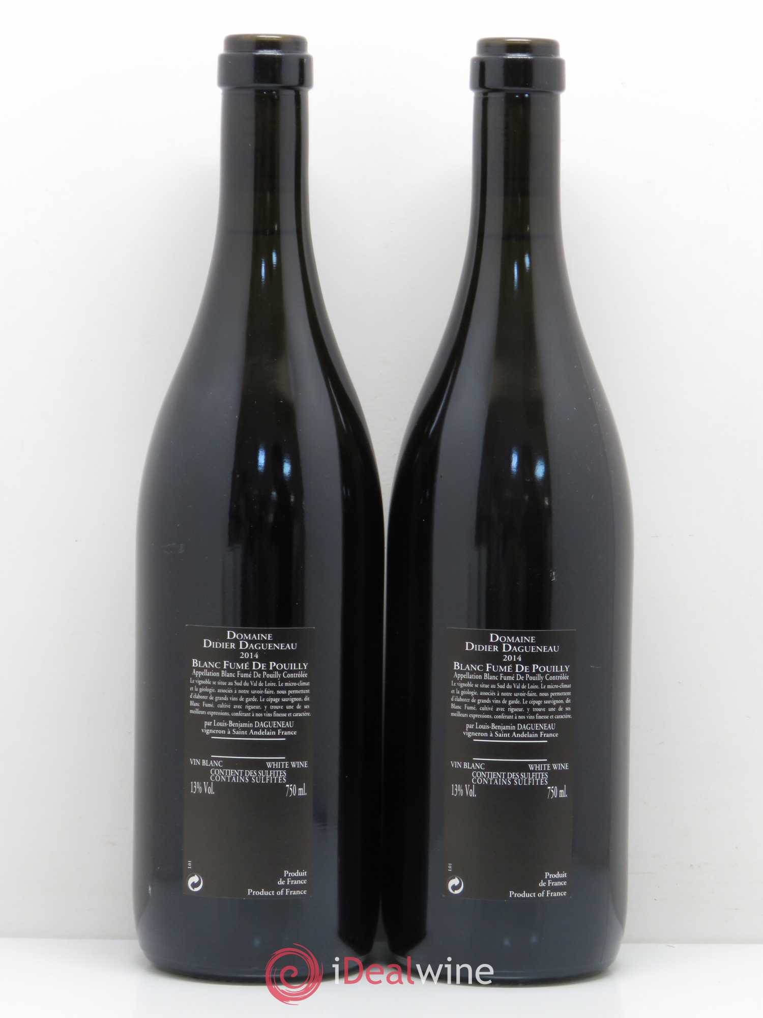 Vin de France (anciennement Pouilly-Fumé) Silex Dagueneau (Domaine Didier - Louis-Benjamin) 2014 - Lot de 2 bouteilles - 1