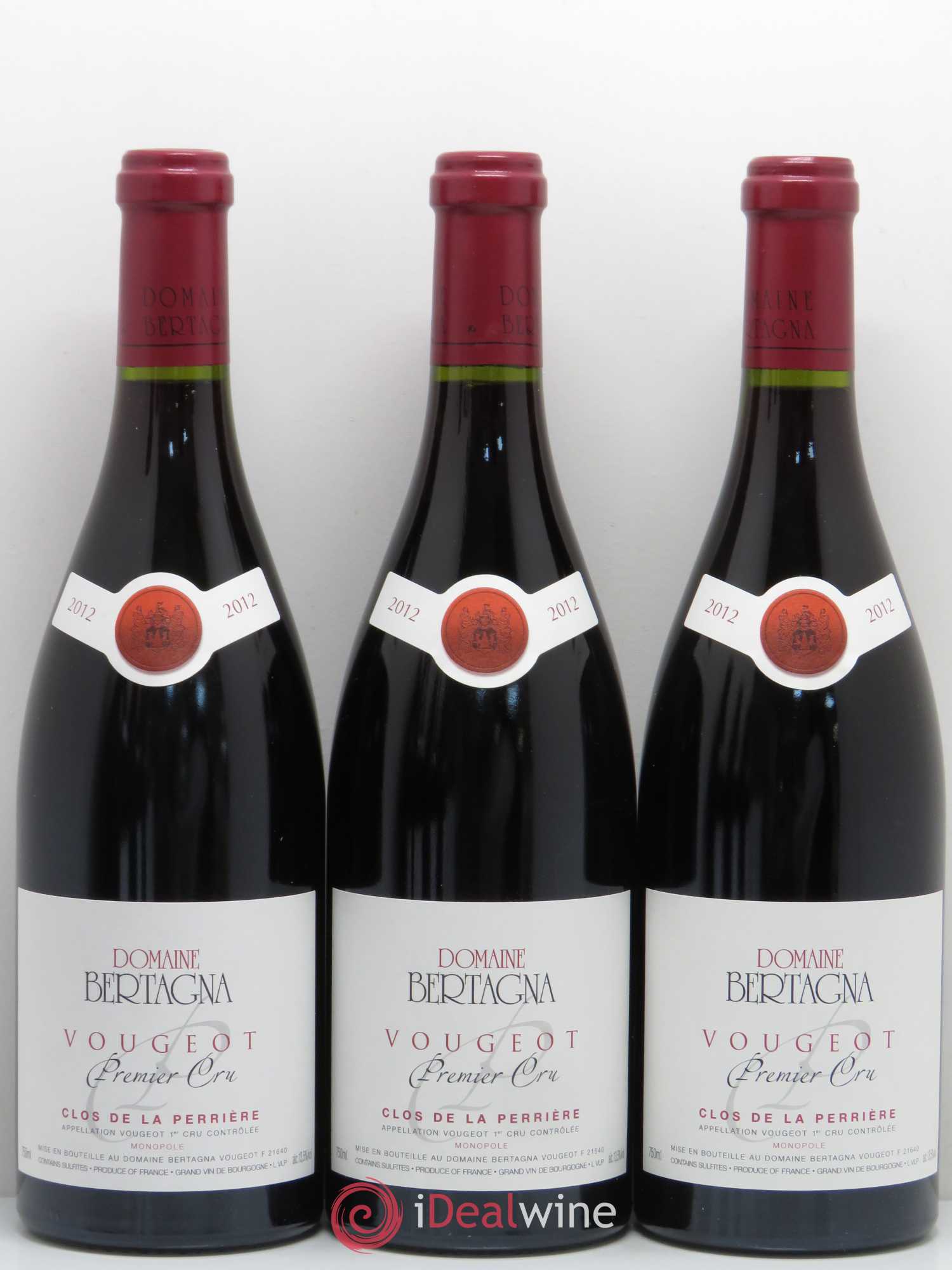 Vougeot 1er Cru Clos de La Perrière Monopole Bertagna 2012 - Lot de 6 bouteilles - 1