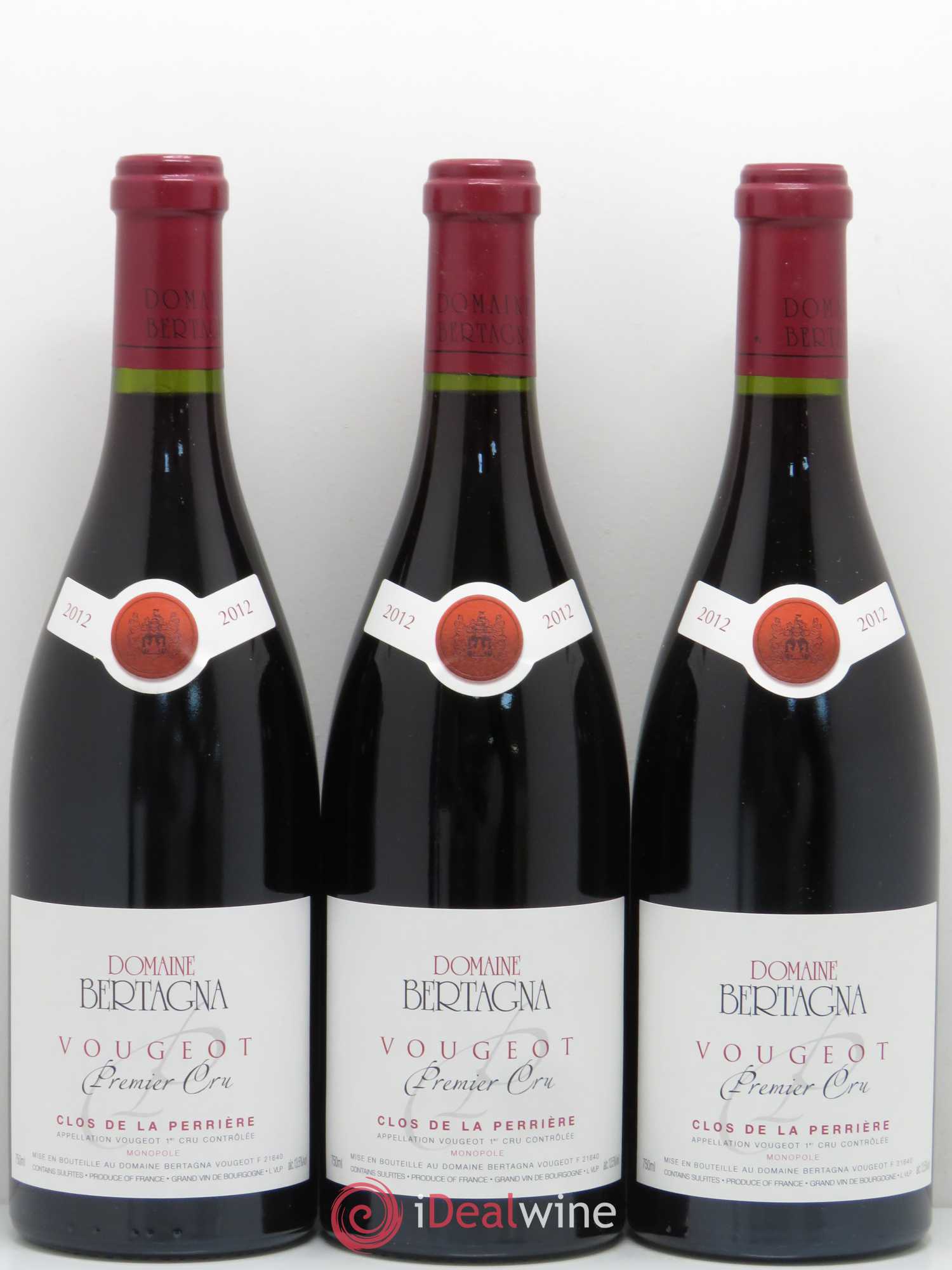 Vougeot 1er Cru Clos de La Perrière Monopole Bertagna 2012 - Lot de 6 bouteilles - 2