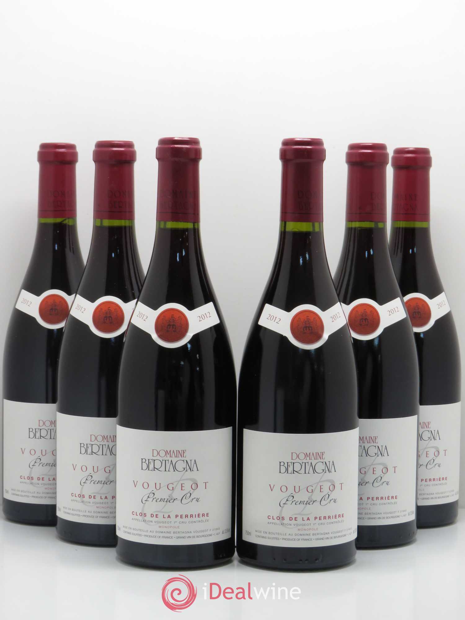 Vougeot 1er Cru Clos de La Perrière Monopole Bertagna 2012 - Lot de 6 bouteilles - 0