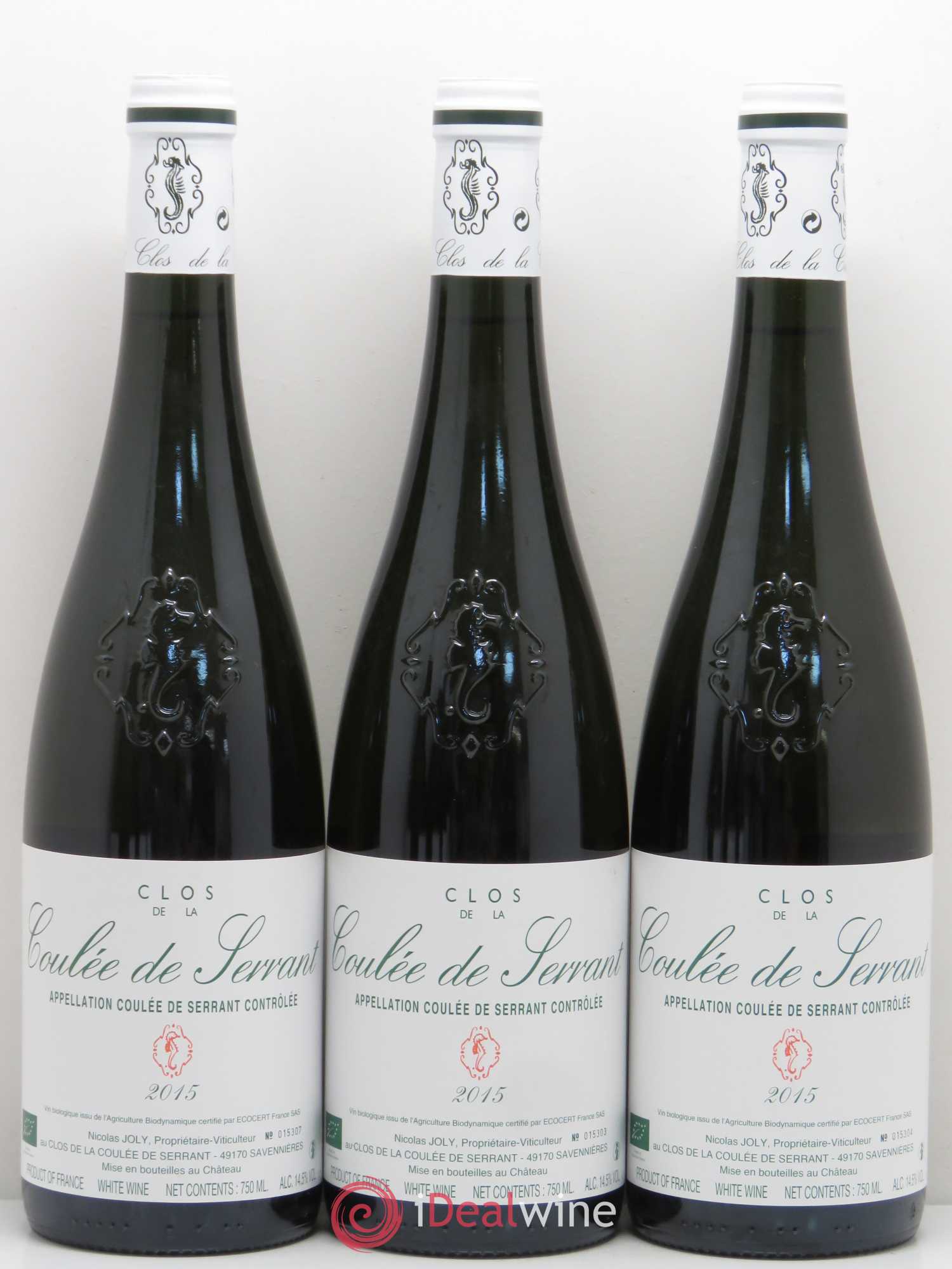 Savennières Clos de la Coulée de Serrant Vignobles de la Coulée de Serrant - Nicolas Joly 2015 - Lot de 6 bouteilles - 1