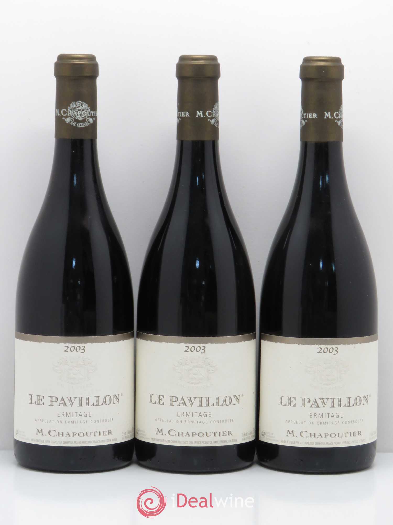 Hermitage Ermitage Le Pavillon Chapoutier 2003 - Lot de 3 bouteilles - 0