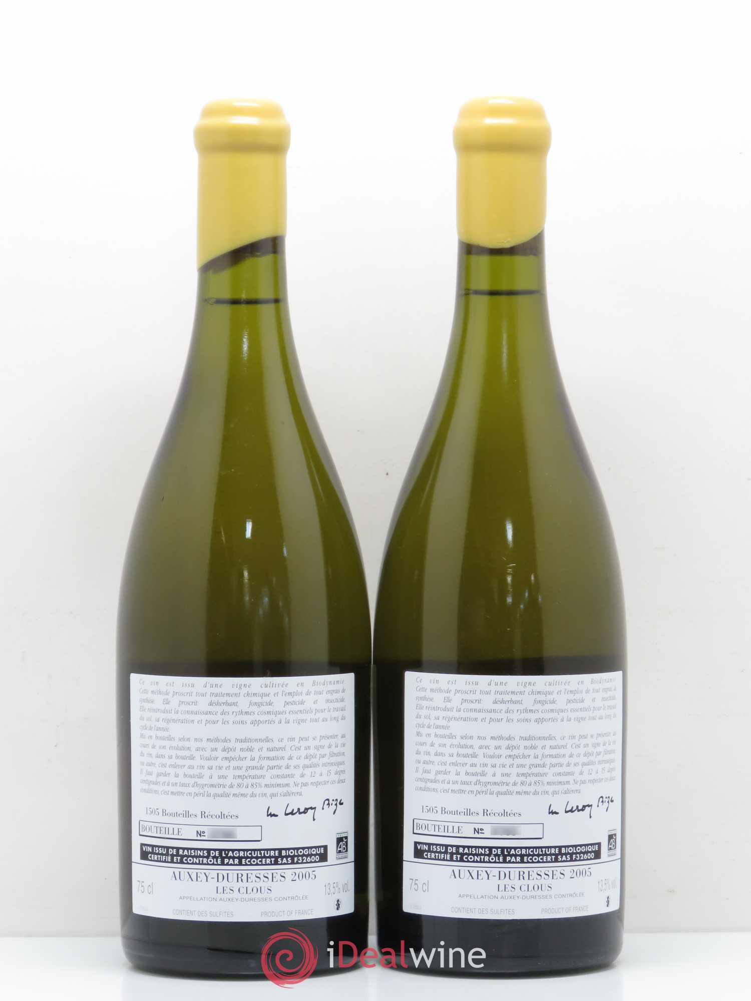 Auxey-Duresses Les Clous d'Auvenay (Domaine) 2005 - Lot de 2 bouteilles - 1