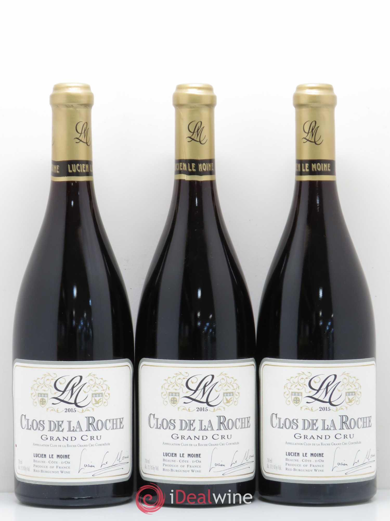 Clos de la Roche Grand Cru Lucien Le Moine 2015 - Lotto di 3 bottiglie - 0