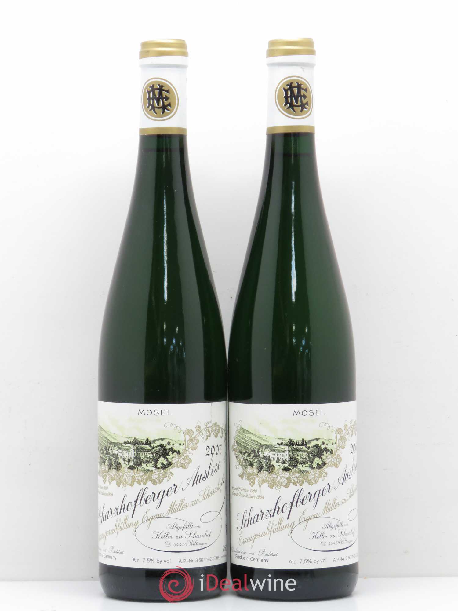 Riesling Scharzhofberger Auslese Egon Muller AP0708 2007 - Lotto di 2 bottiglie - 0